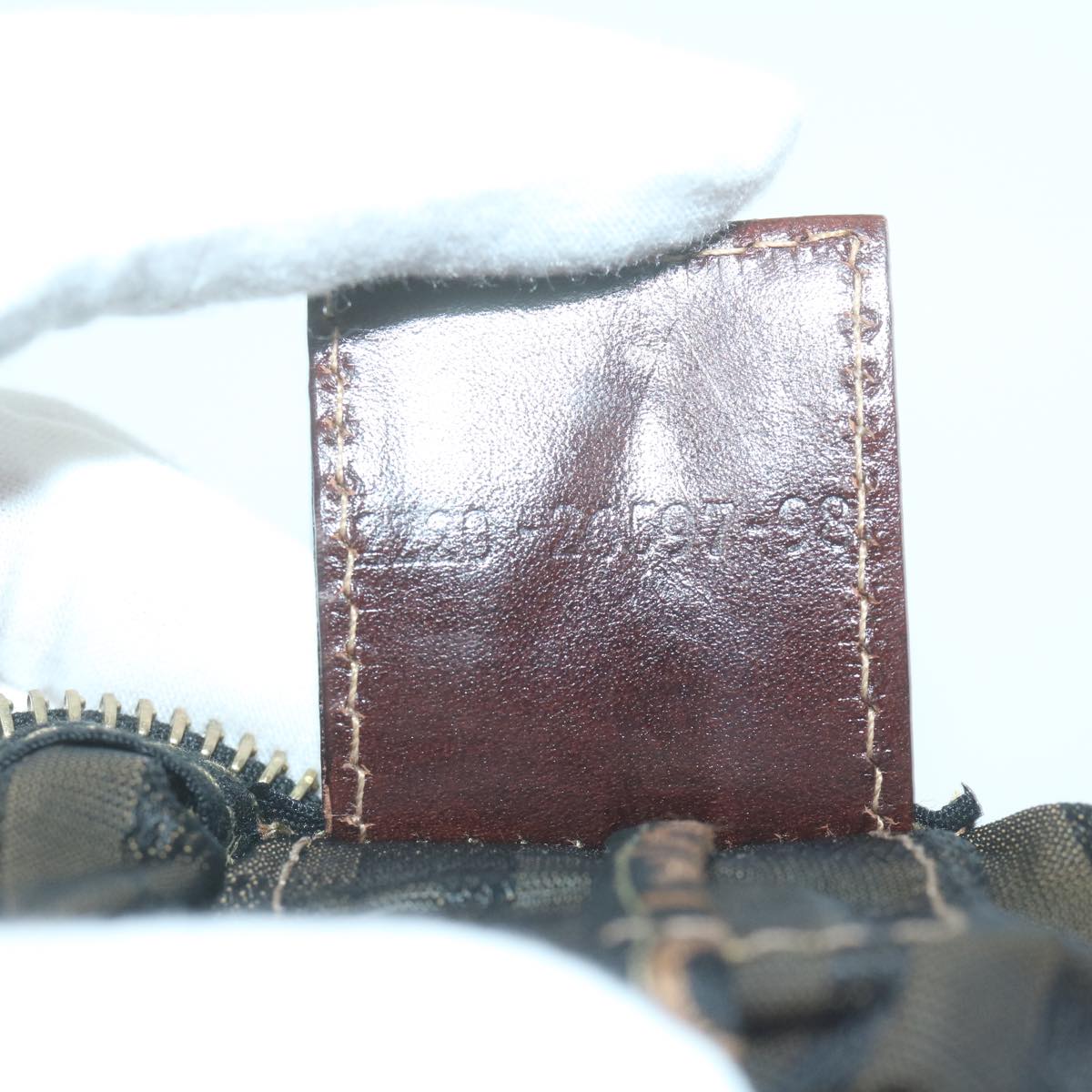 FENDI Zucca Canvas Hand Bag Black Brown am5701