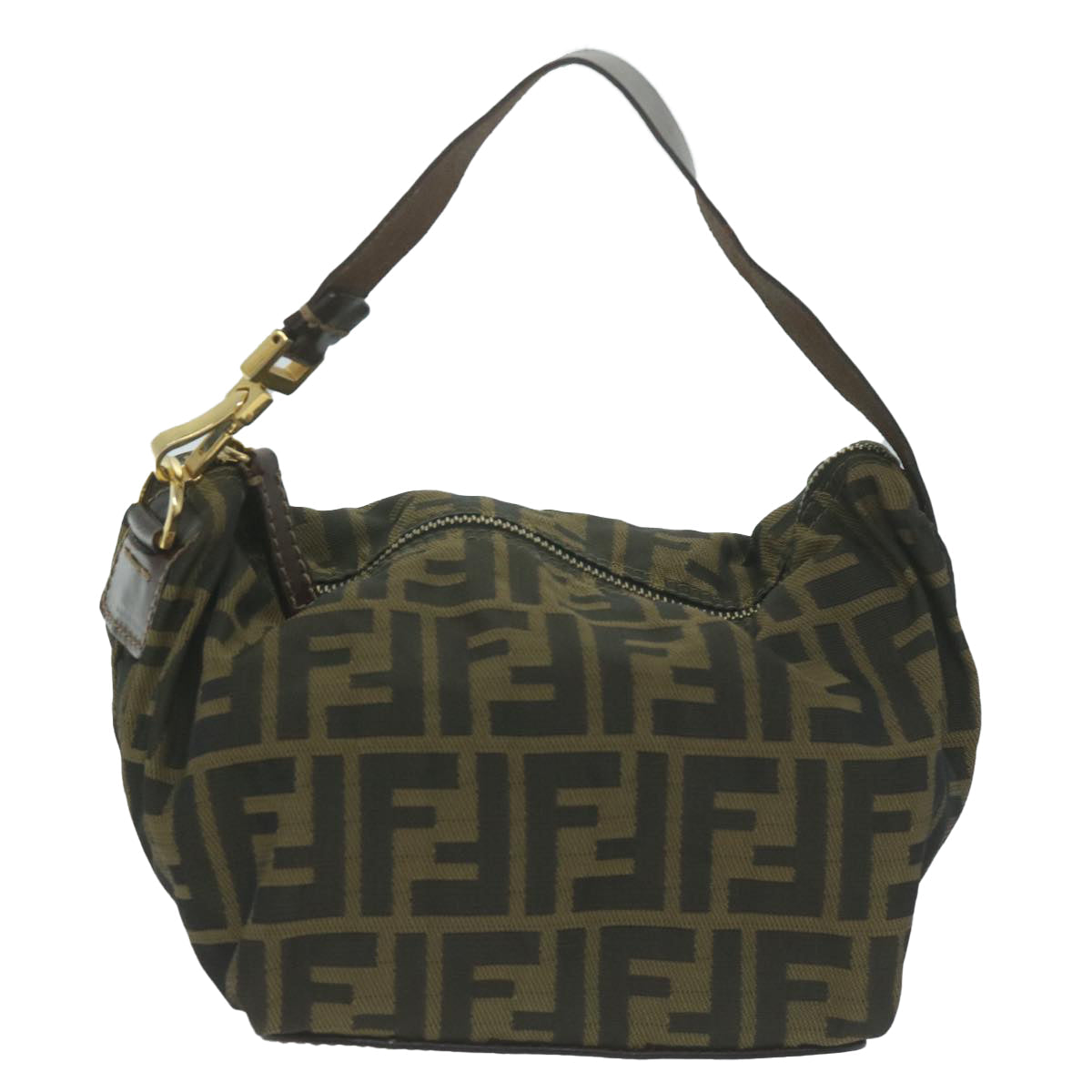 FENDI Zucca Canvas Hand Bag Black Brown am5701
