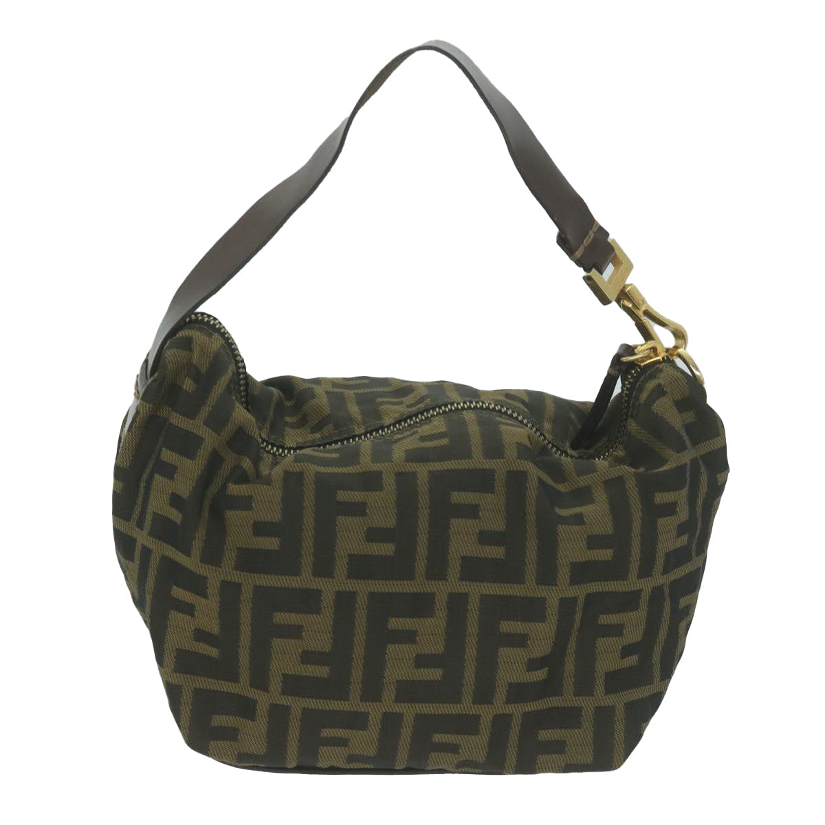 FENDI Zucca Canvas Hand Bag Black Brown am5701