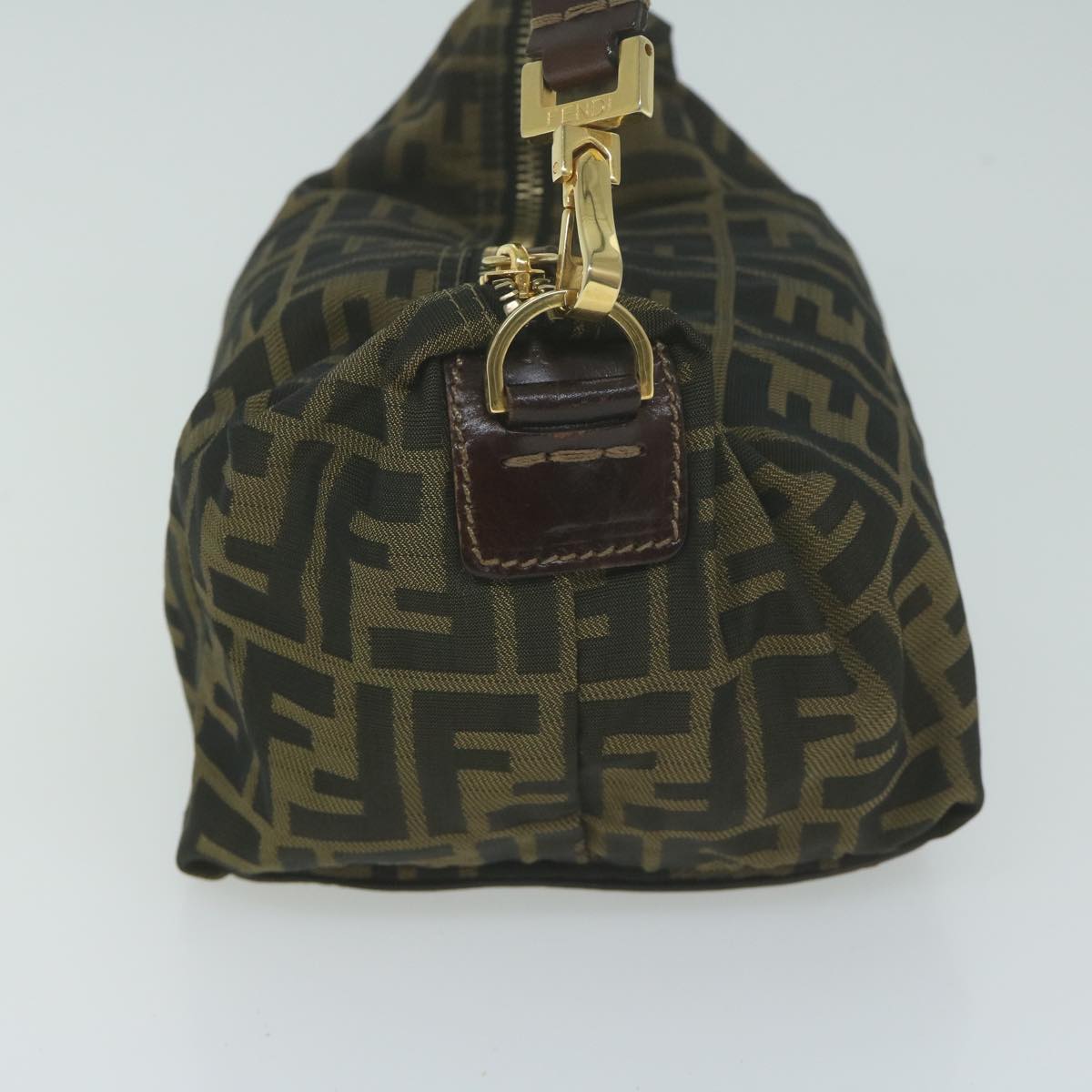 FENDI Zucca Canvas Hand Bag Black Brown am5701