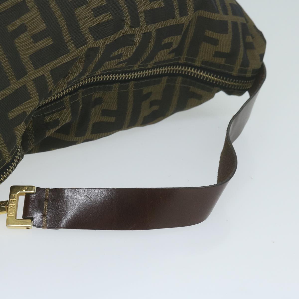 FENDI Zucca Canvas Hand Bag Black Brown am5701