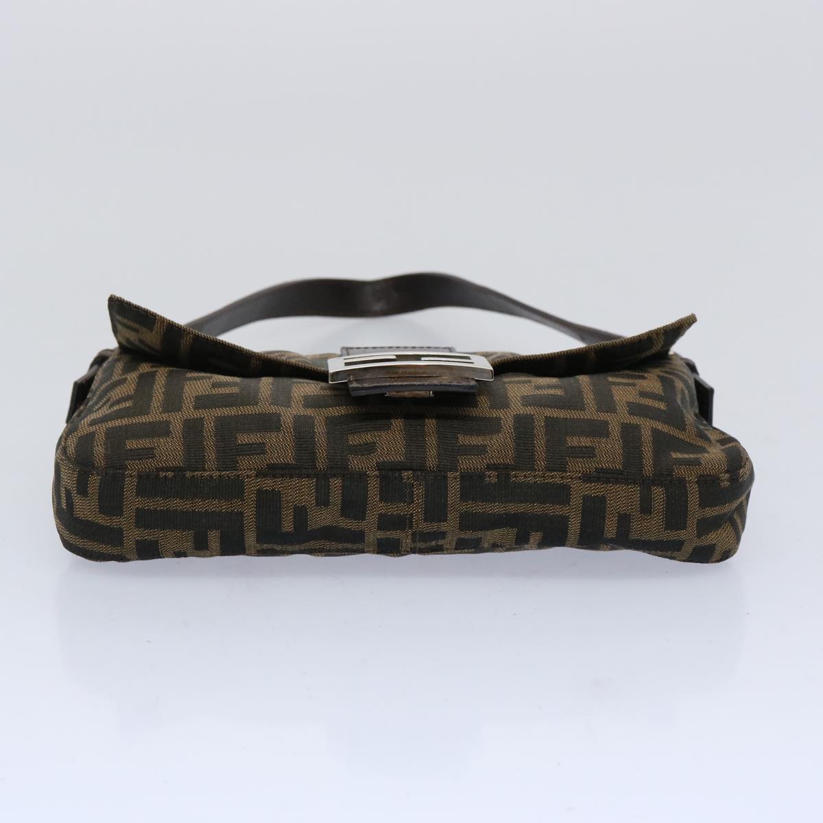 FENDI Zucca Canvas Mamma Baguette Shoulder Bag Brown Black am5709