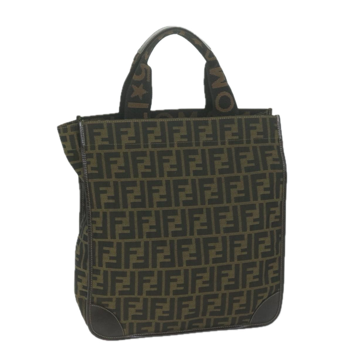 FENDI Zucca Canvas Hand Bag Black Brown am5749