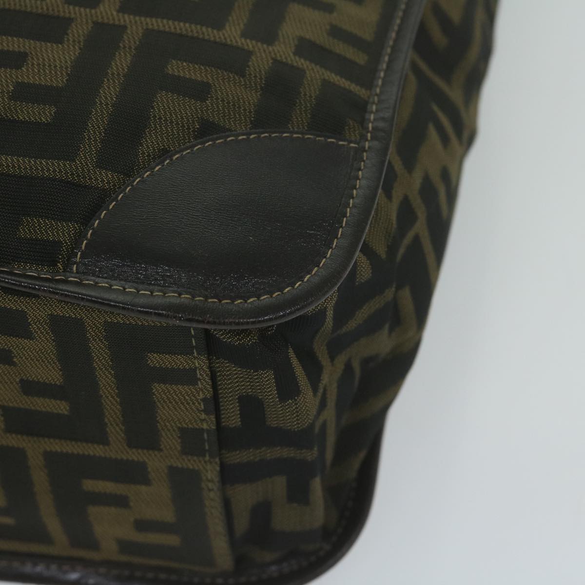 FENDI Zucca Canvas Hand Bag Black Brown am5749