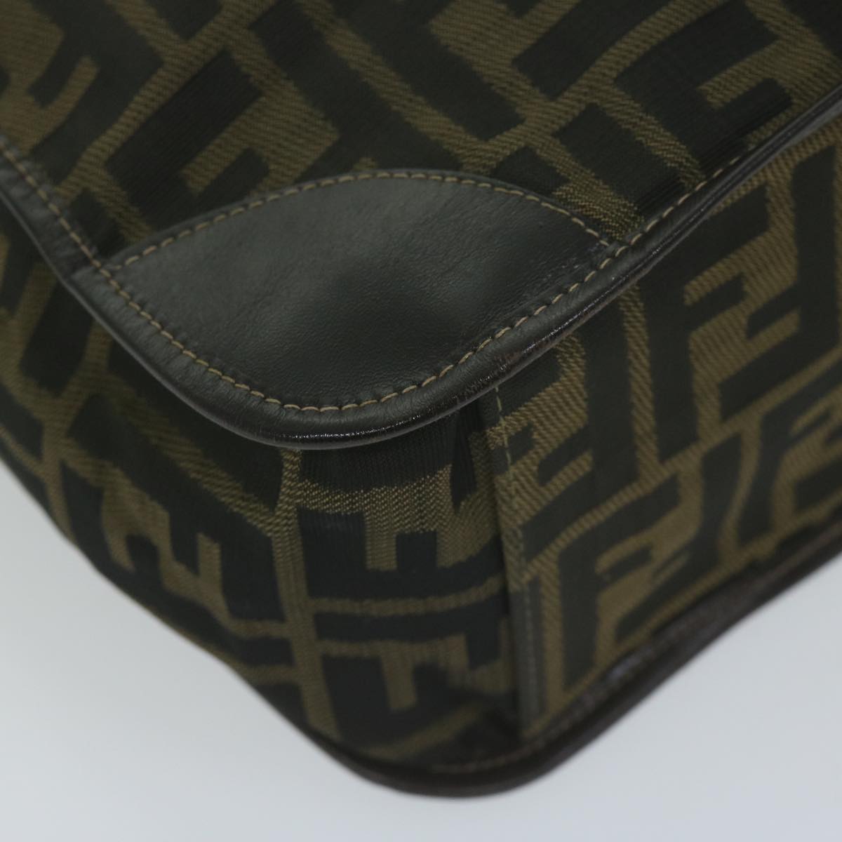 FENDI Zucca Canvas Hand Bag Black Brown am5749