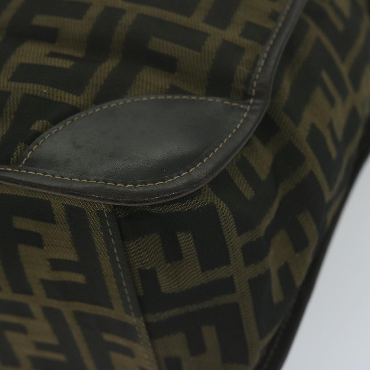 FENDI Zucca Canvas Hand Bag Black Brown am5749