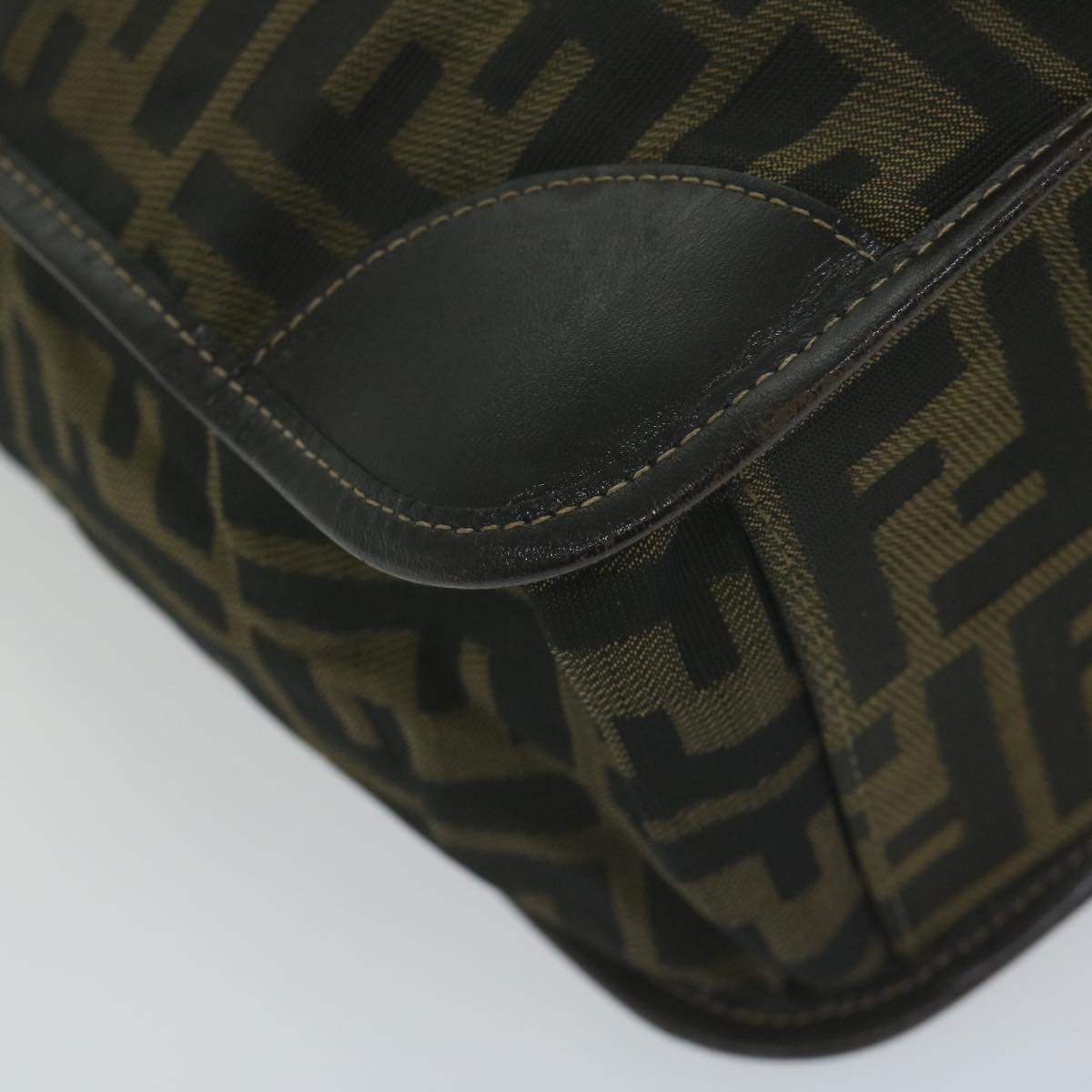 FENDI Zucca Canvas Hand Bag Black Brown am5749
