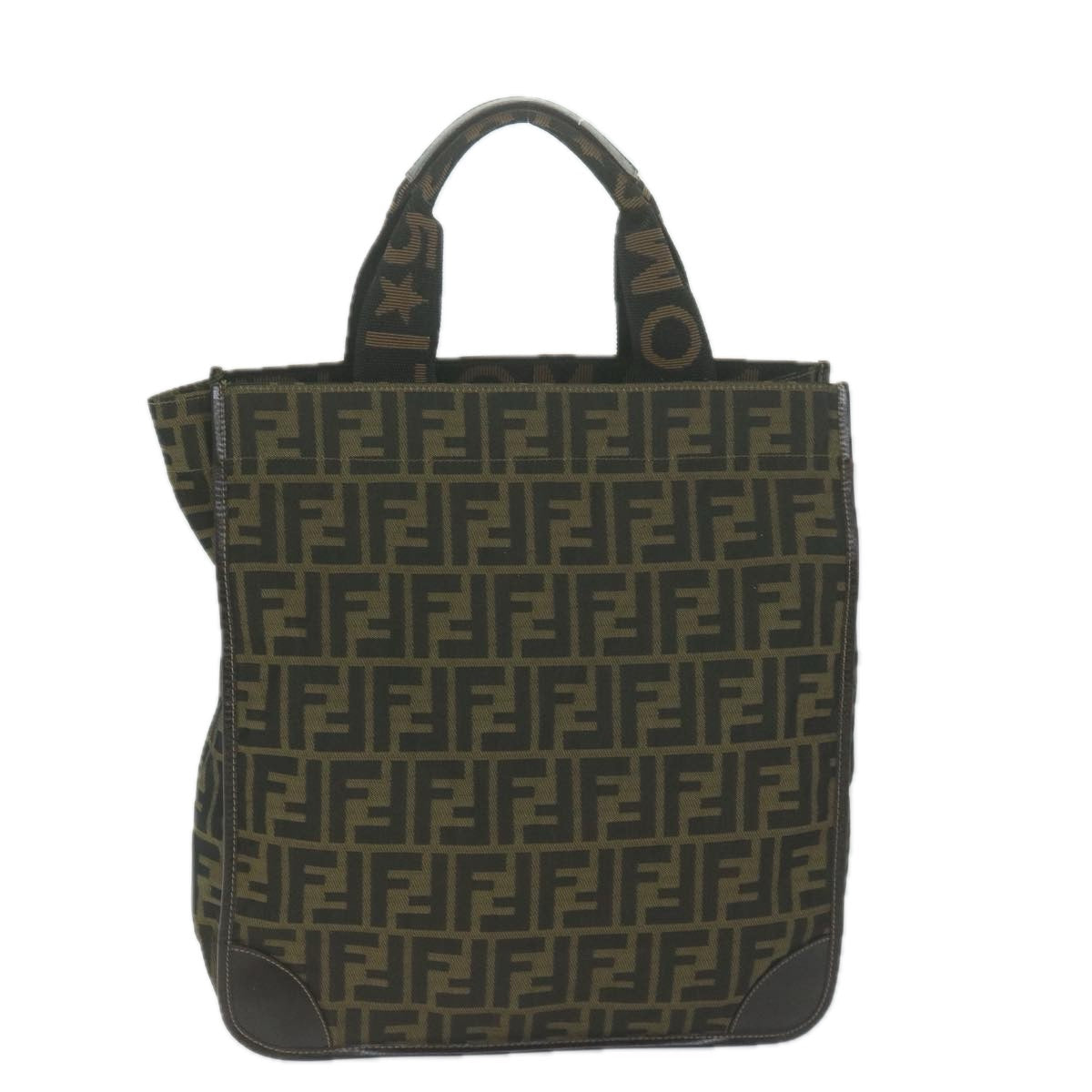FENDI Zucca Canvas Hand Bag Black Brown am5749