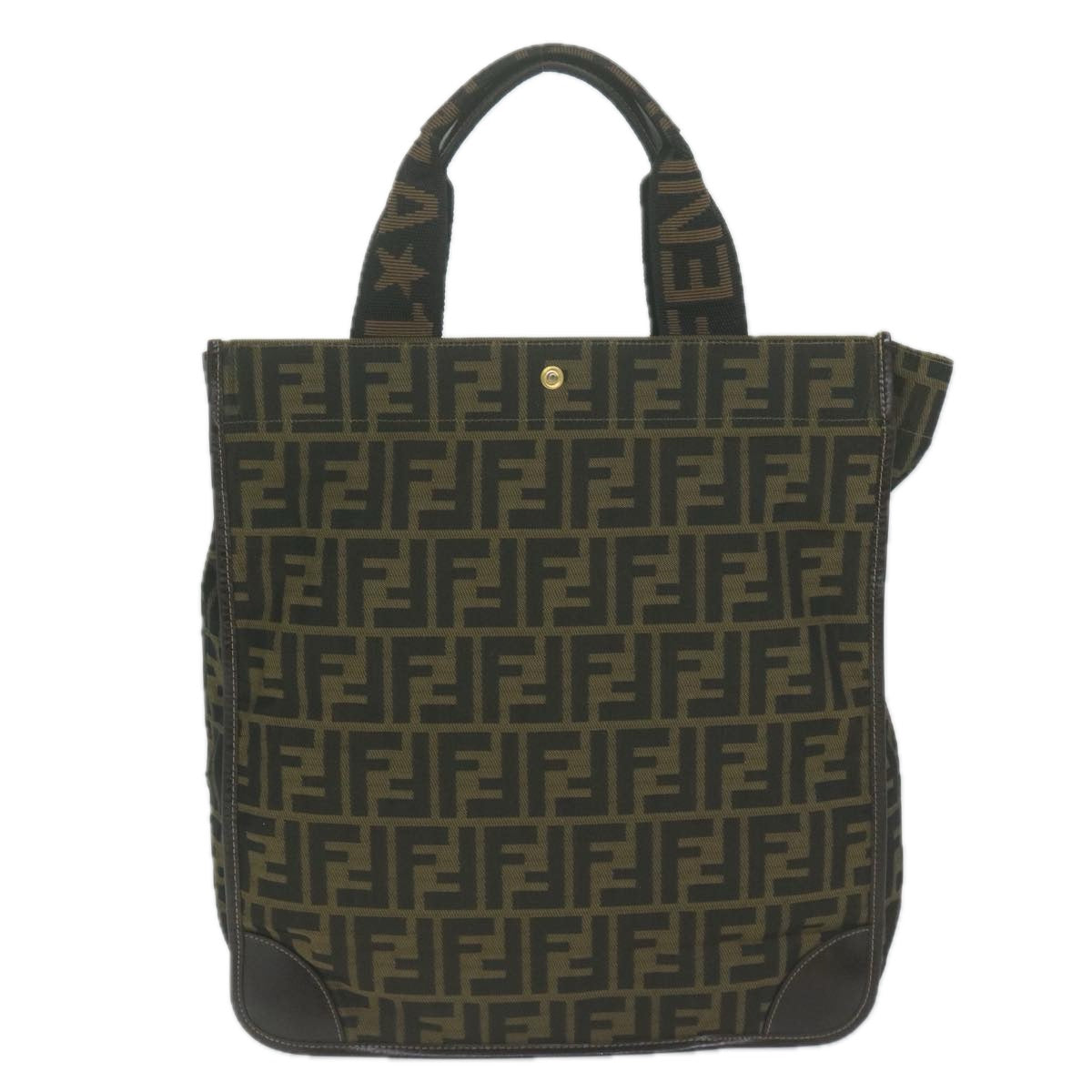 FENDI Zucca Canvas Hand Bag Black Brown am5749