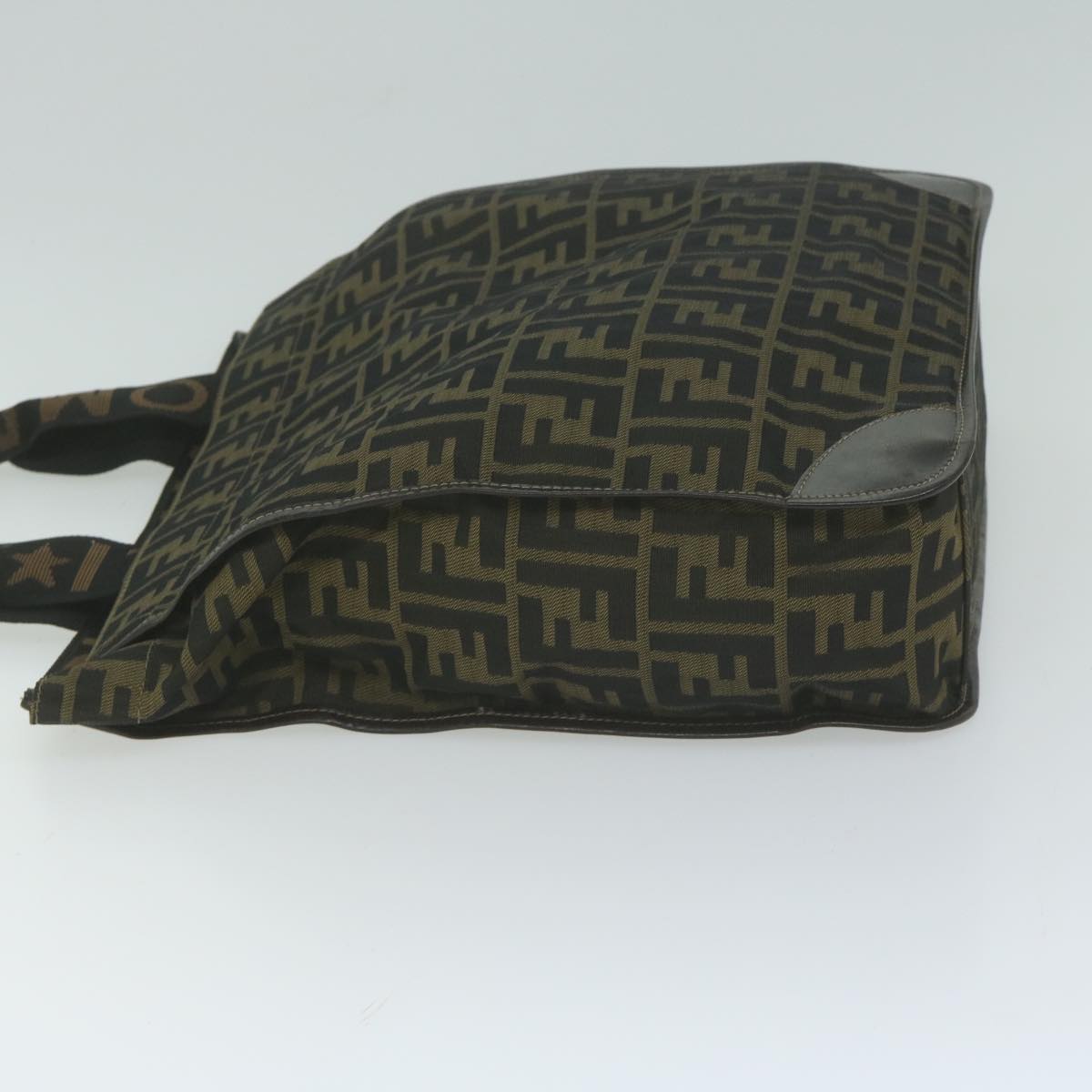 FENDI Zucca Canvas Hand Bag Black Brown am5749
