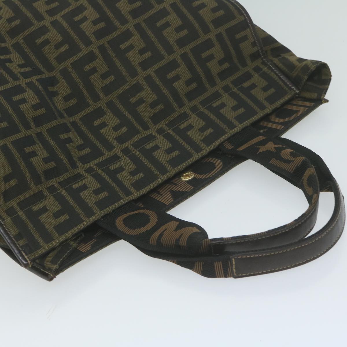 FENDI Zucca Canvas Hand Bag Black Brown am5749
