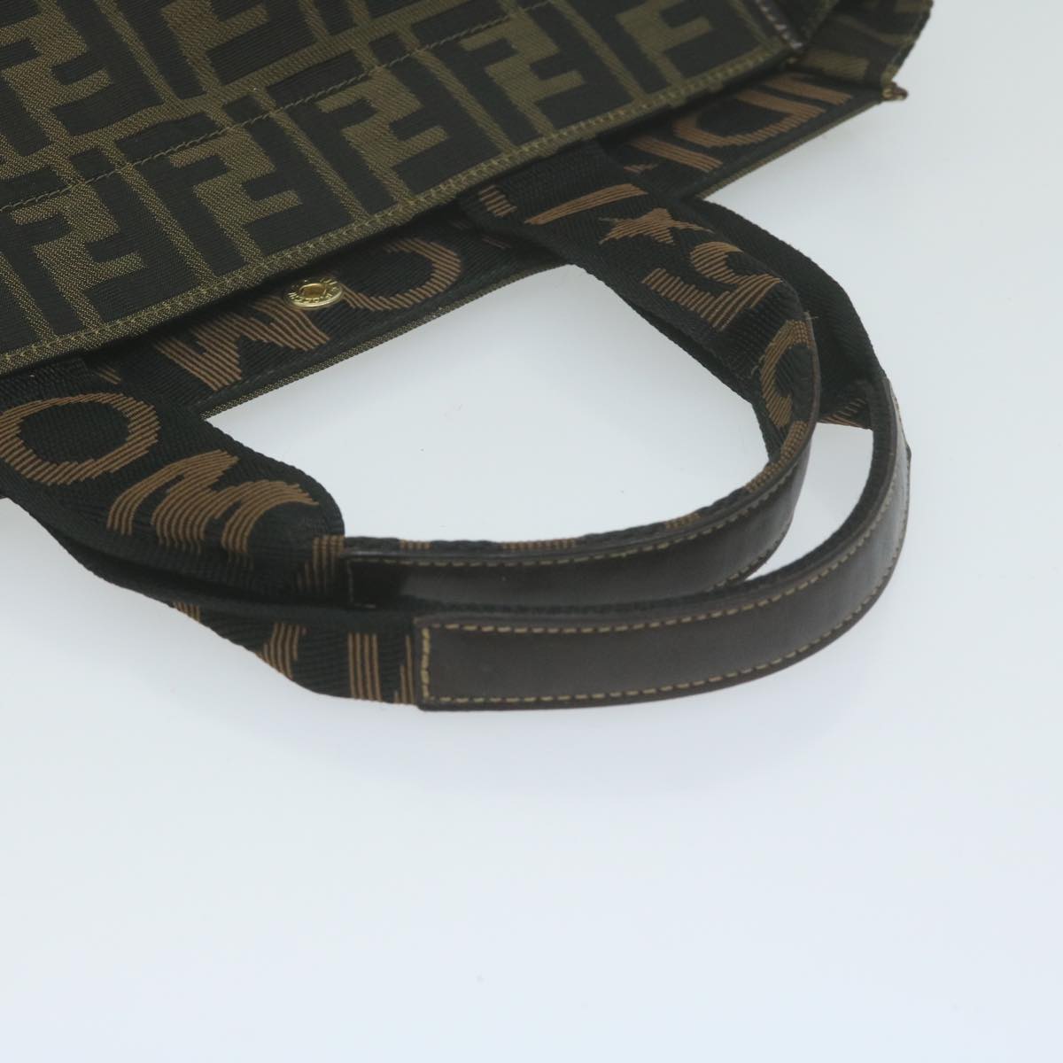 FENDI Zucca Canvas Hand Bag Black Brown am5749