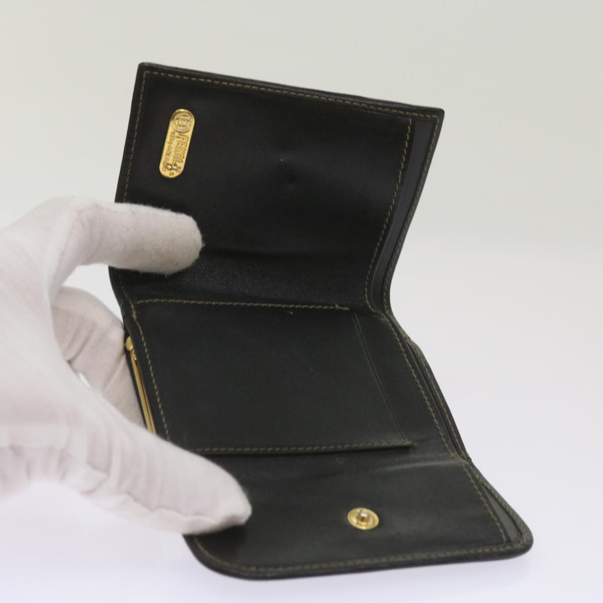 FENDI Pecan Canvas Wallet Black Brown am5840
