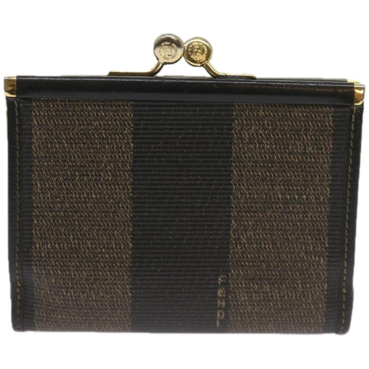 FENDI Pecan Canvas Wallet Black Brown am5840