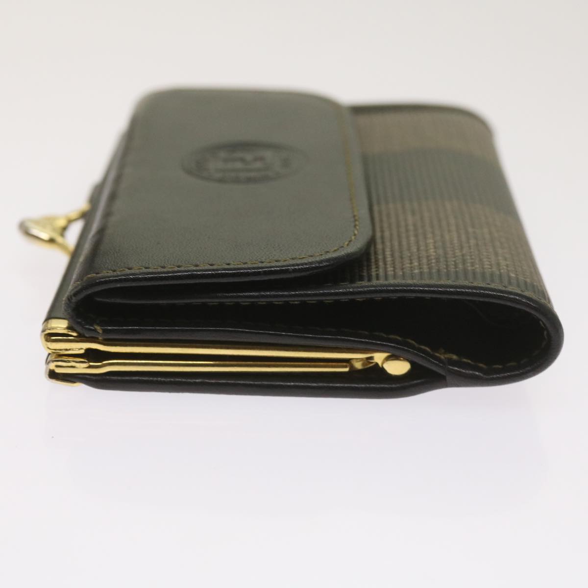 FENDI Pecan Canvas Wallet Black Brown am5840