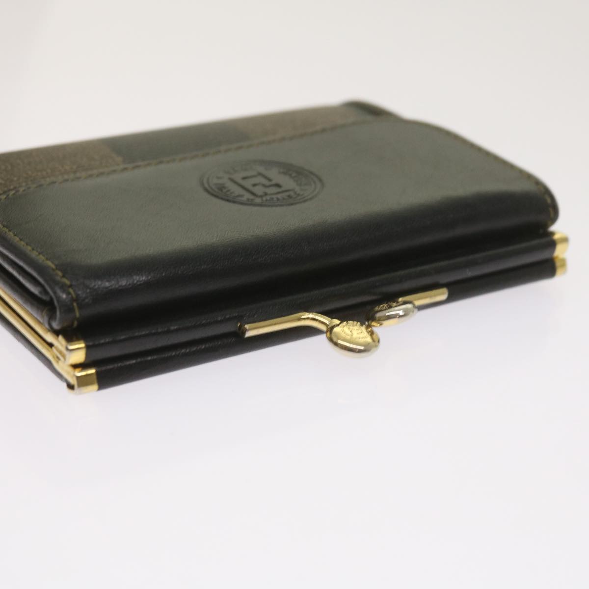 FENDI Pecan Canvas Wallet Black Brown am5840