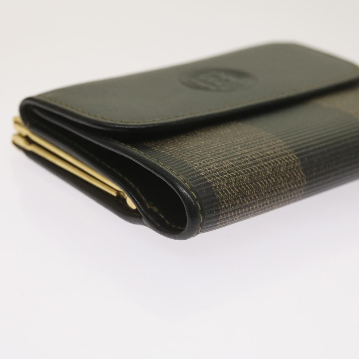 FENDI Pecan Canvas Wallet Black Brown am5840