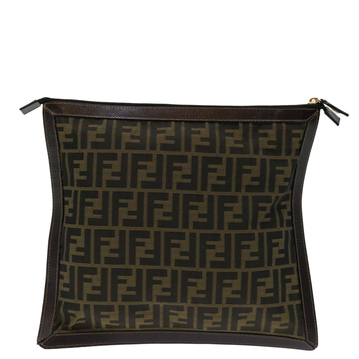 FENDI Zucca Canvas Clutch Bag Brown am5949