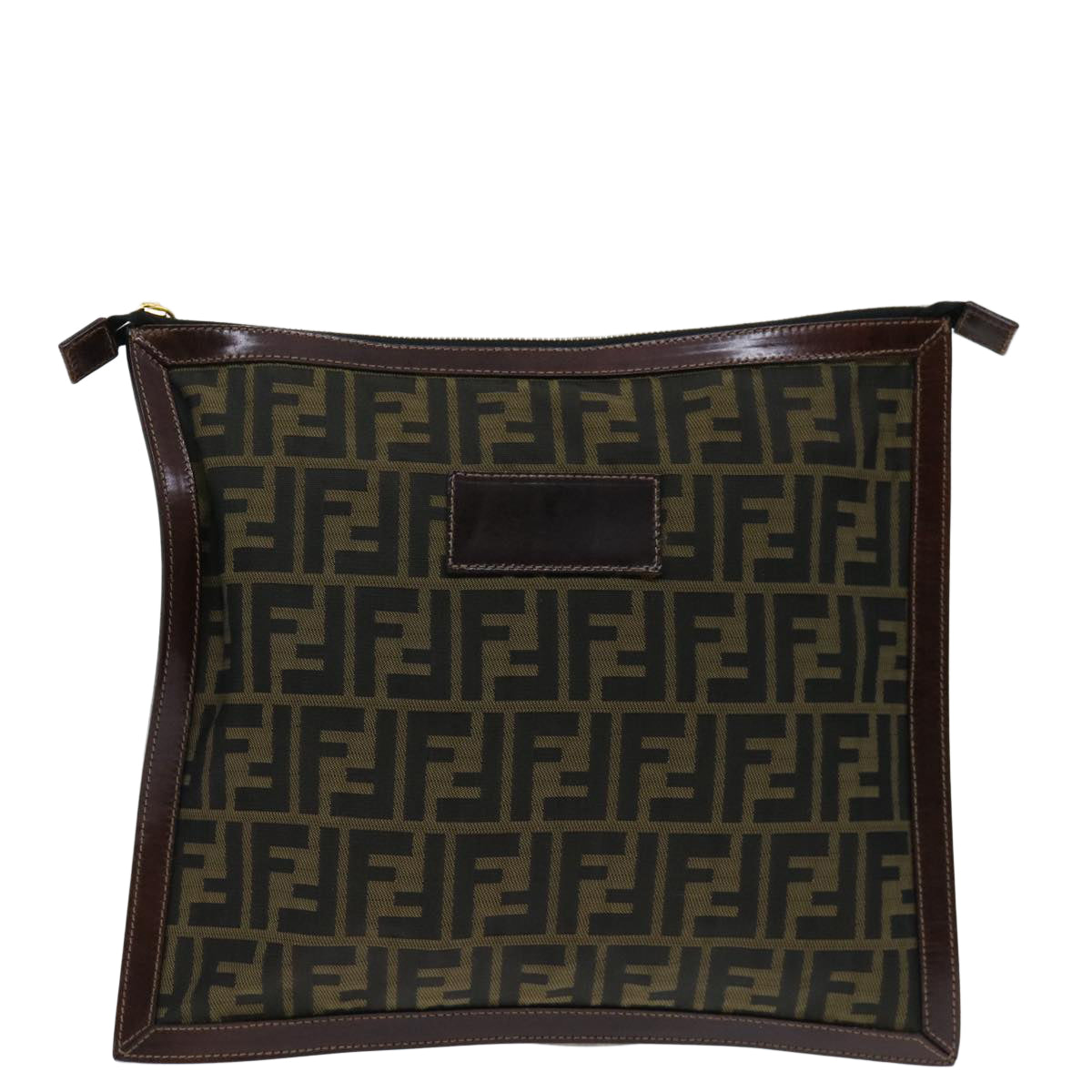 FENDI Zucca Canvas Clutch Bag Brown am5950