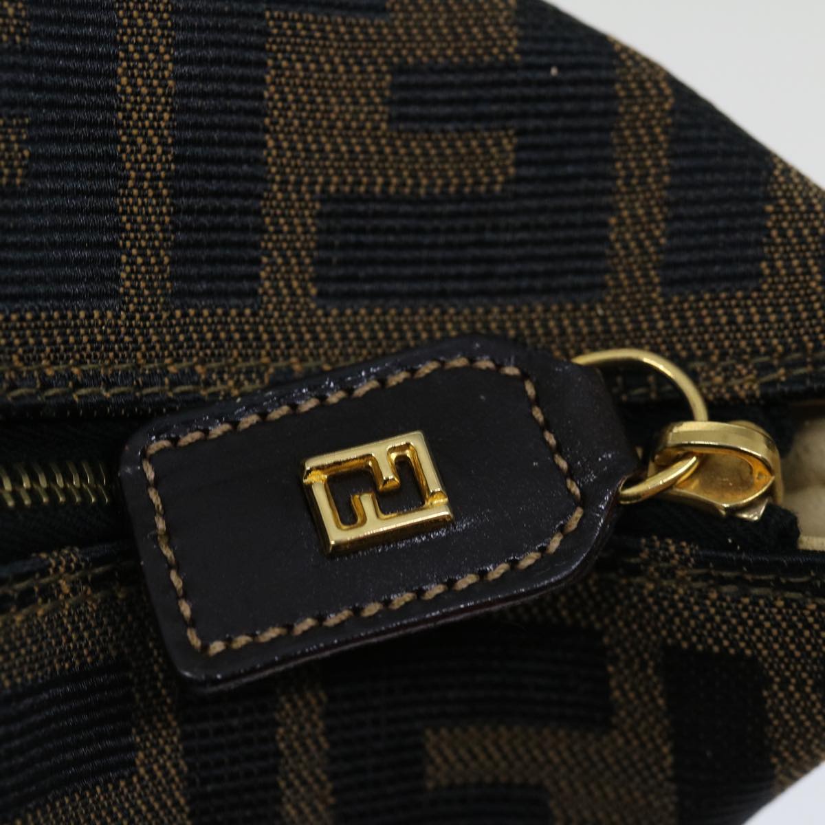 FENDI Zucca Canvas Mini Hand Bag Brown Black am5975