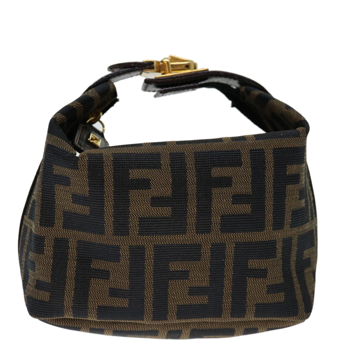 FENDI Zucca Canvas Mini Hand Bag Brown Black am5975