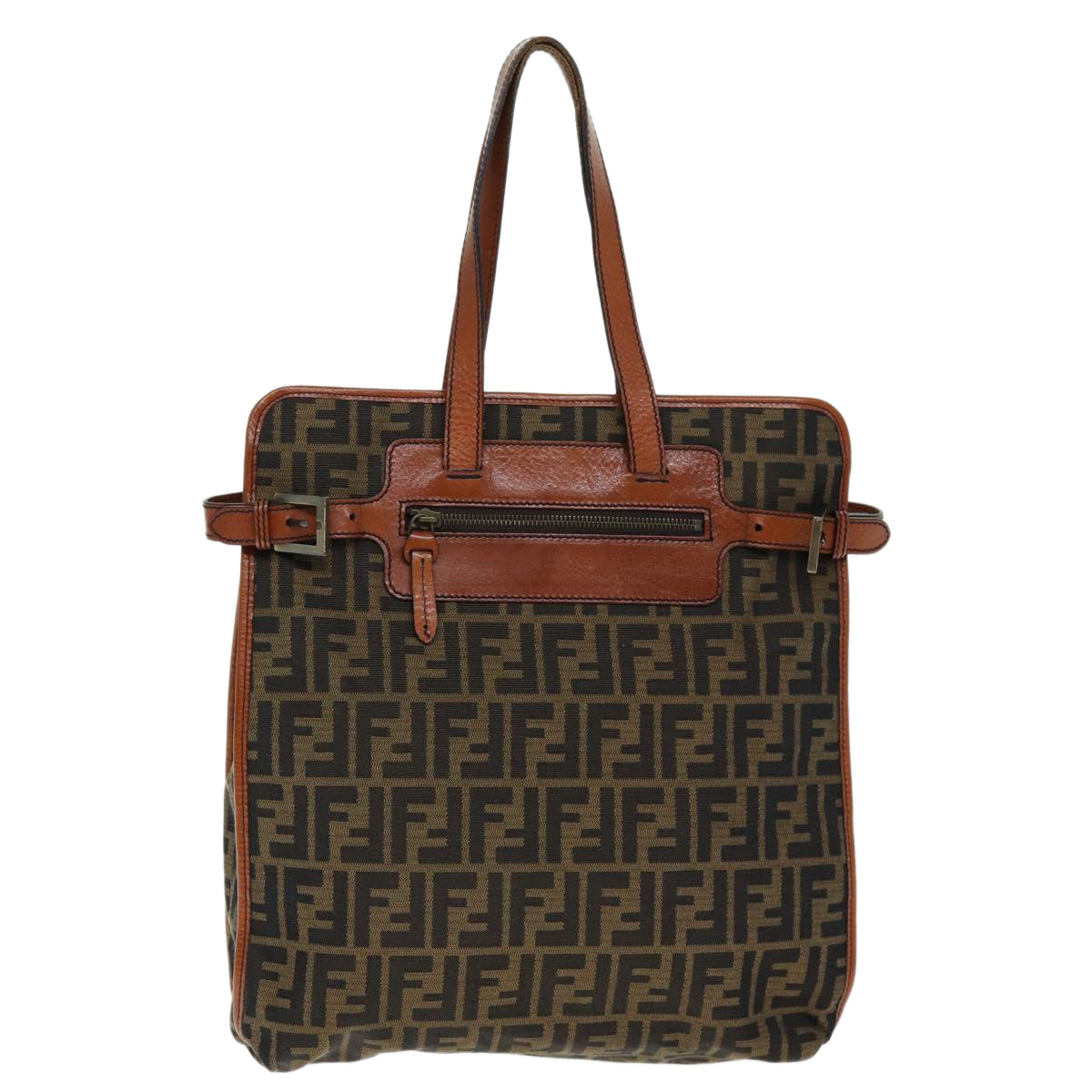 FENDI Zucca Canvas Tote Bag Brown Black am6121