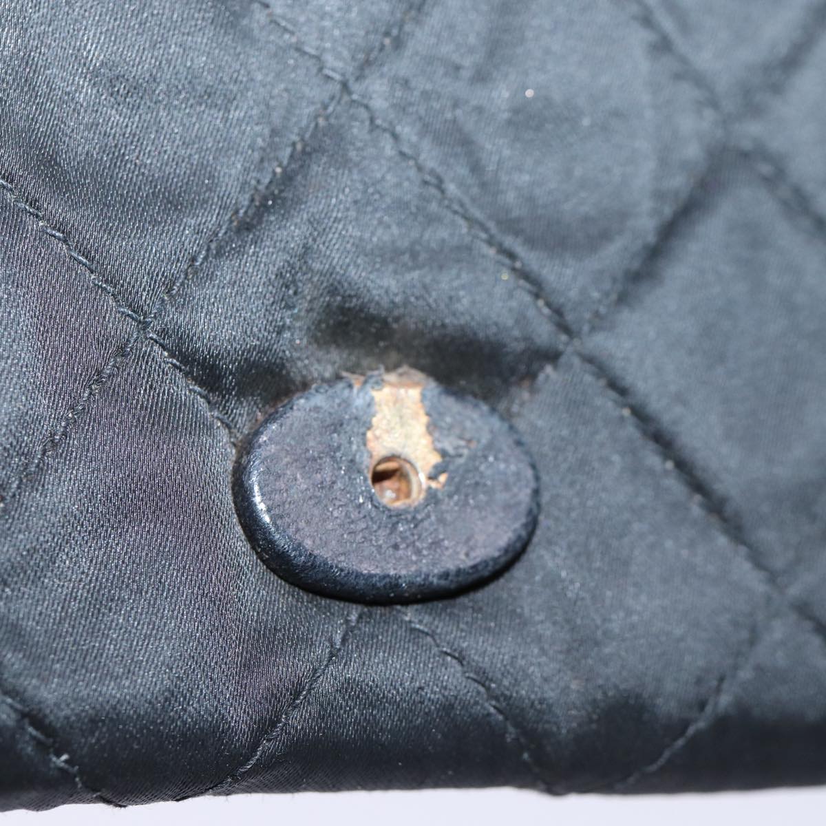 CHANEL Matelasse Chain Shoulder Bag Satin Black CC am6152A