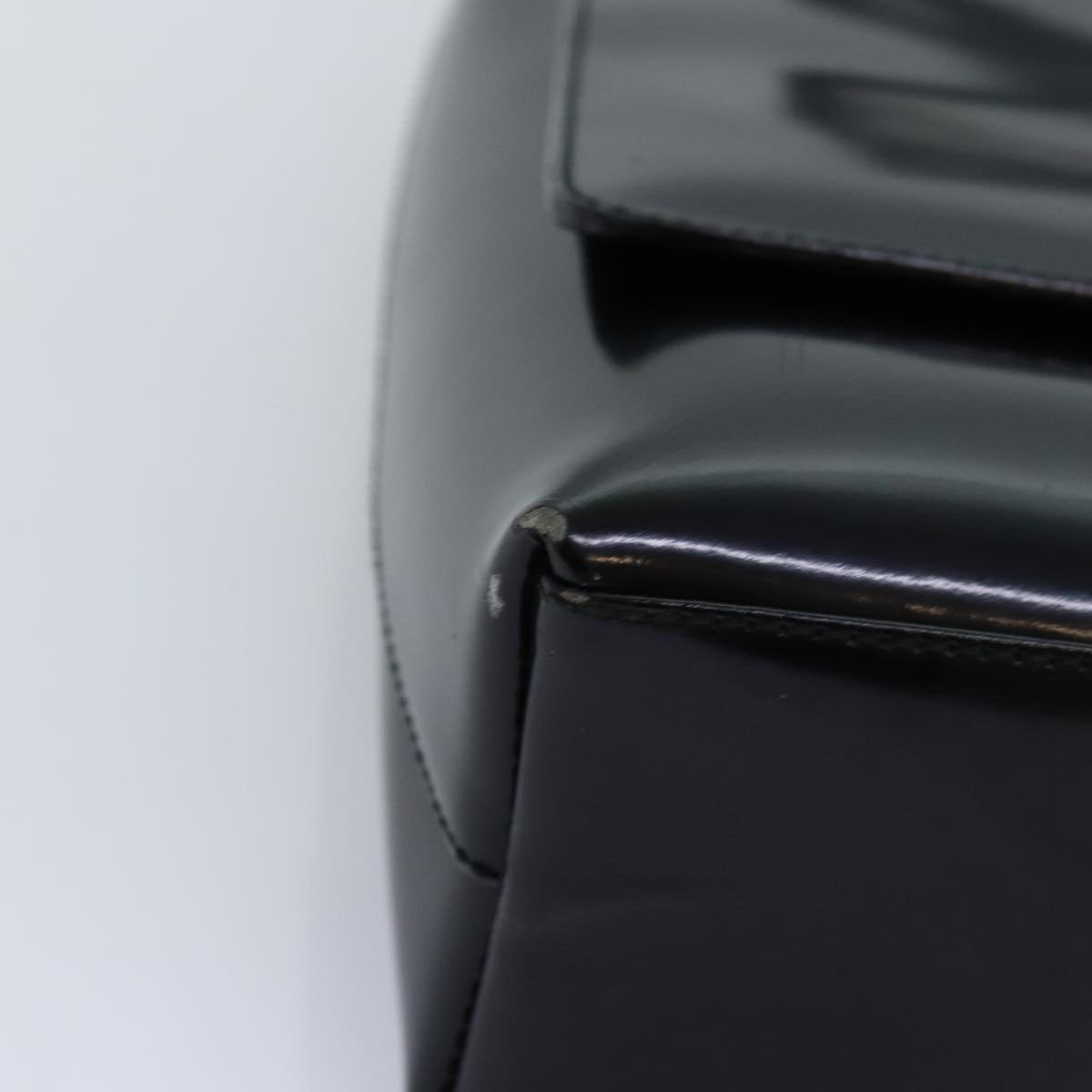 GUCCI Shoulder Bag Enamel Black 001 3444 1812 am6154