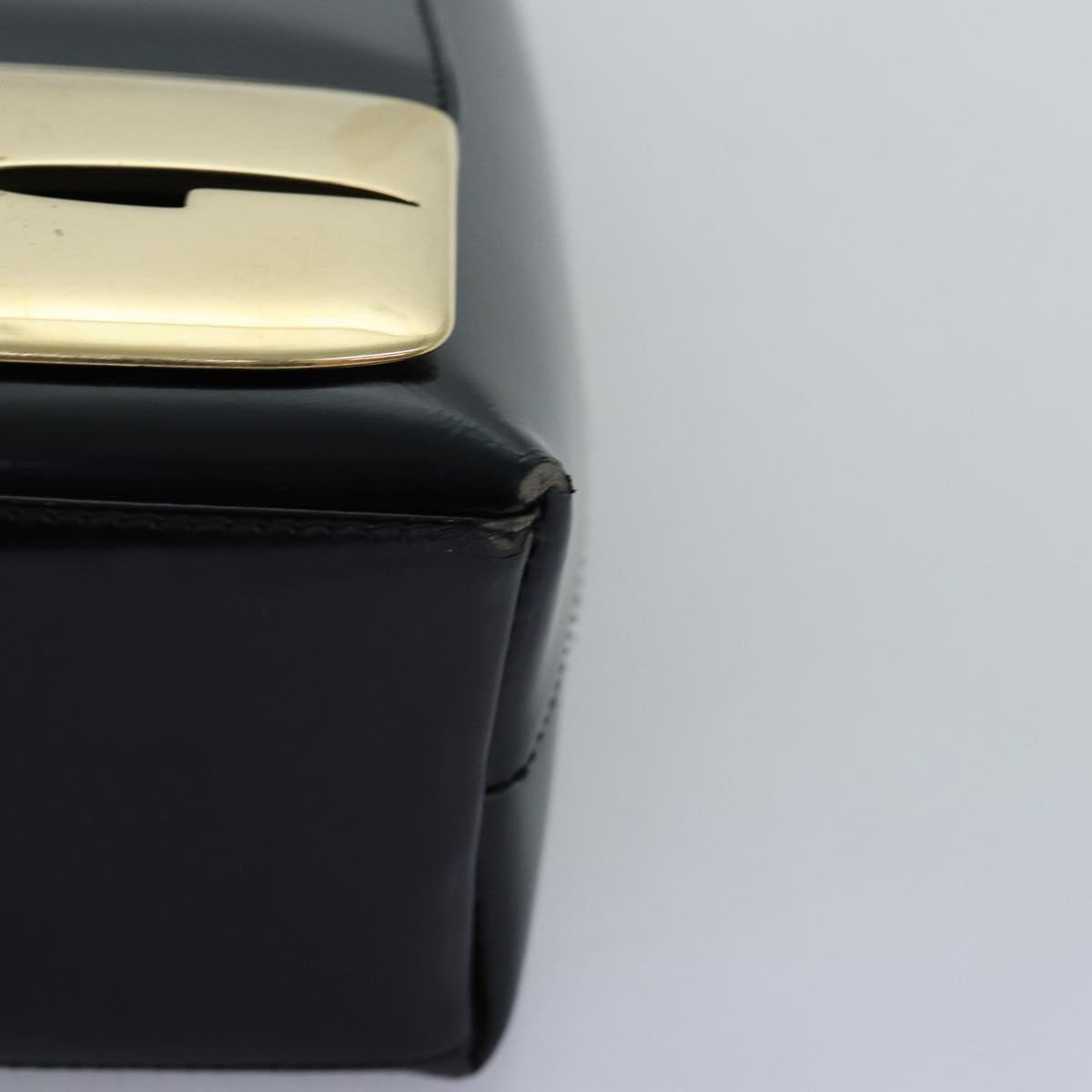 GUCCI Shoulder Bag Enamel Black 001 3444 1812 am6154