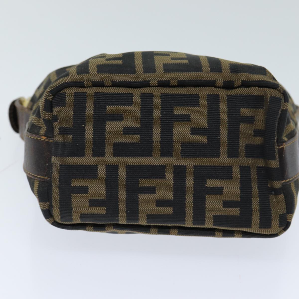 FENDI Zucca Canvas Hand Pouch Black Brown am6166