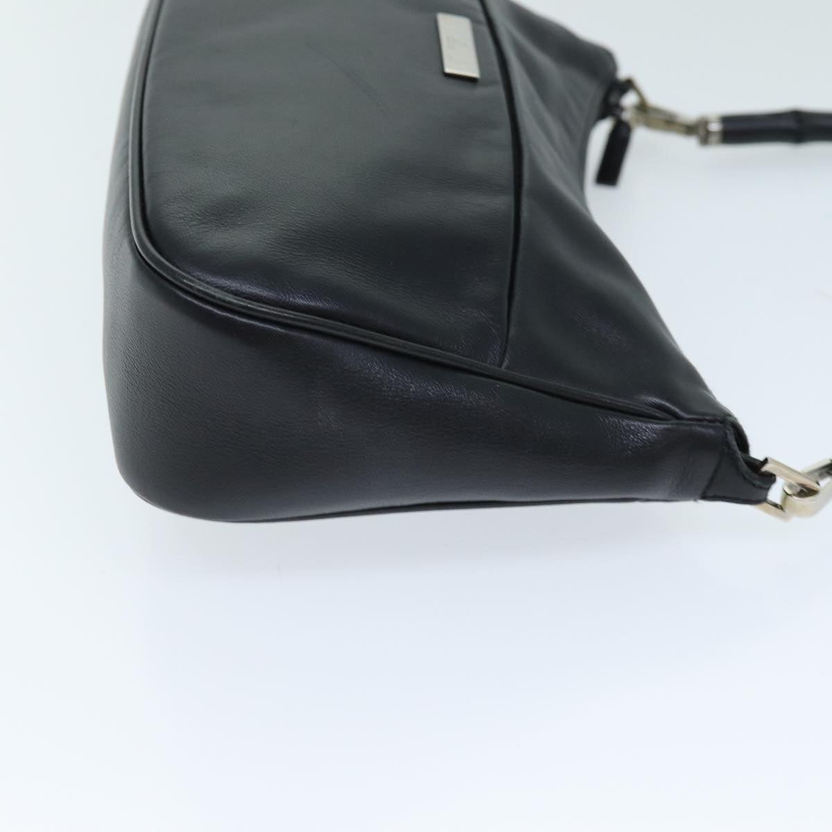 GUCCI Bamboo Shoulder Bag Leather Black 001 3865 am6186