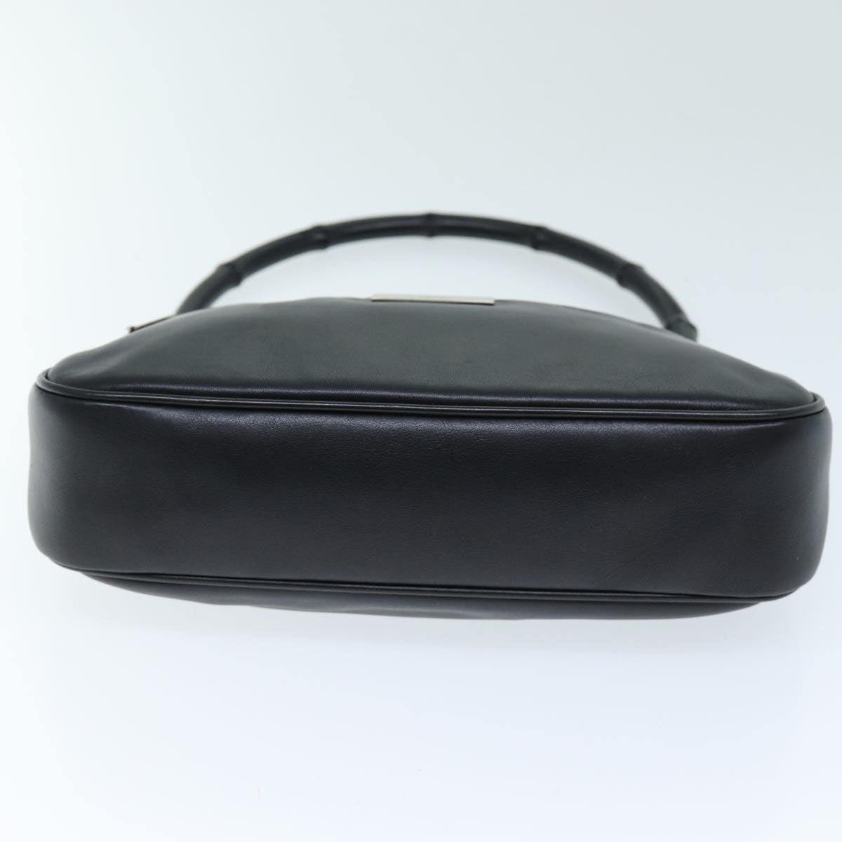 GUCCI Bamboo Shoulder Bag Leather Black 001 3865 am6186