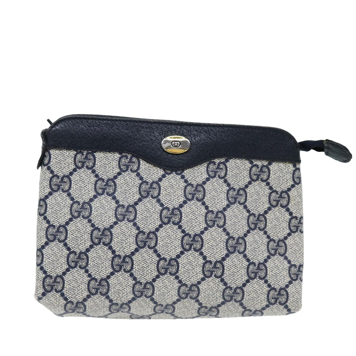 GUCCI GG Supreme Pouch PVC Leather Navy 89 01 020 am6188