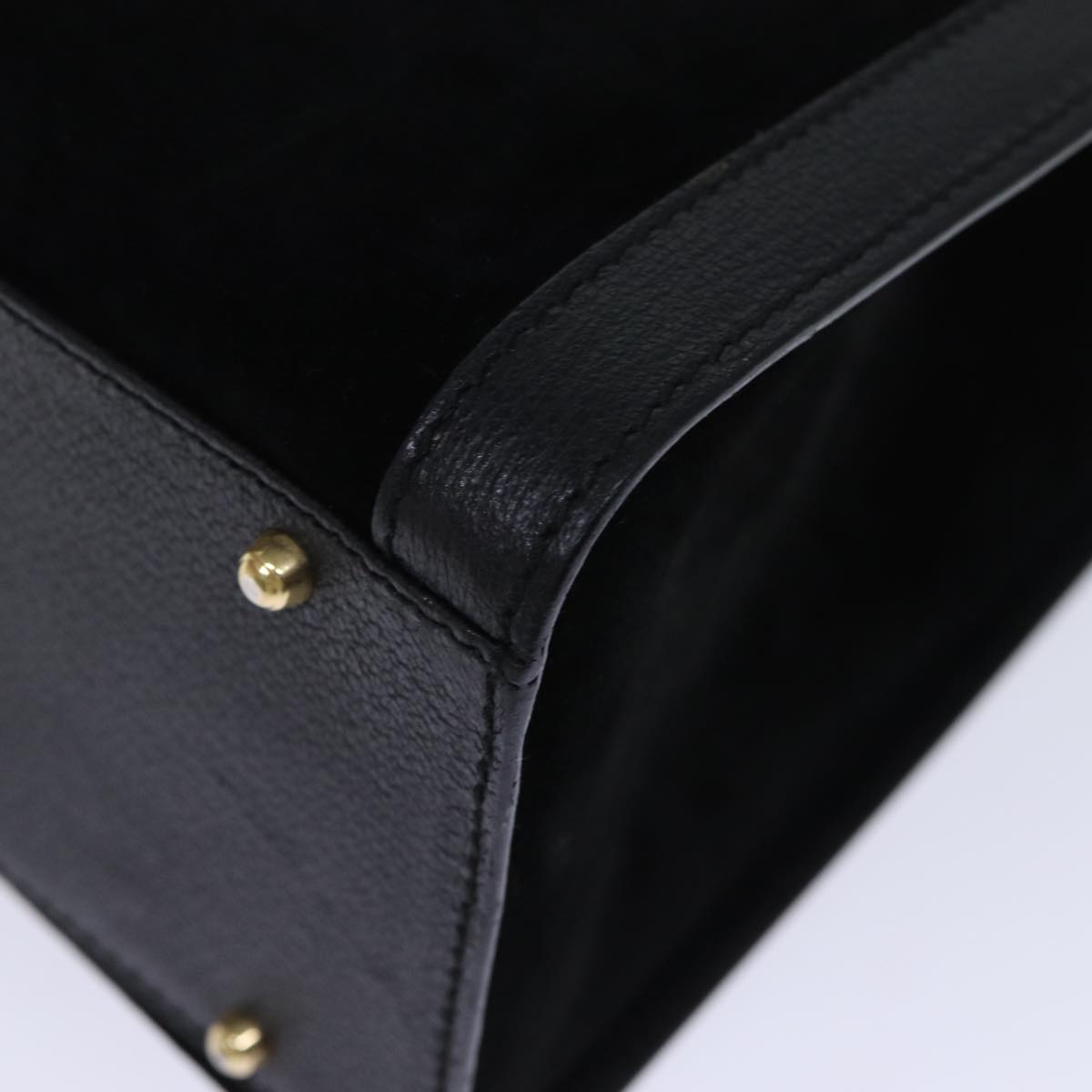GUCCI Bamboo Hand Bag Suede Leather Black 002 123 0260 am6224