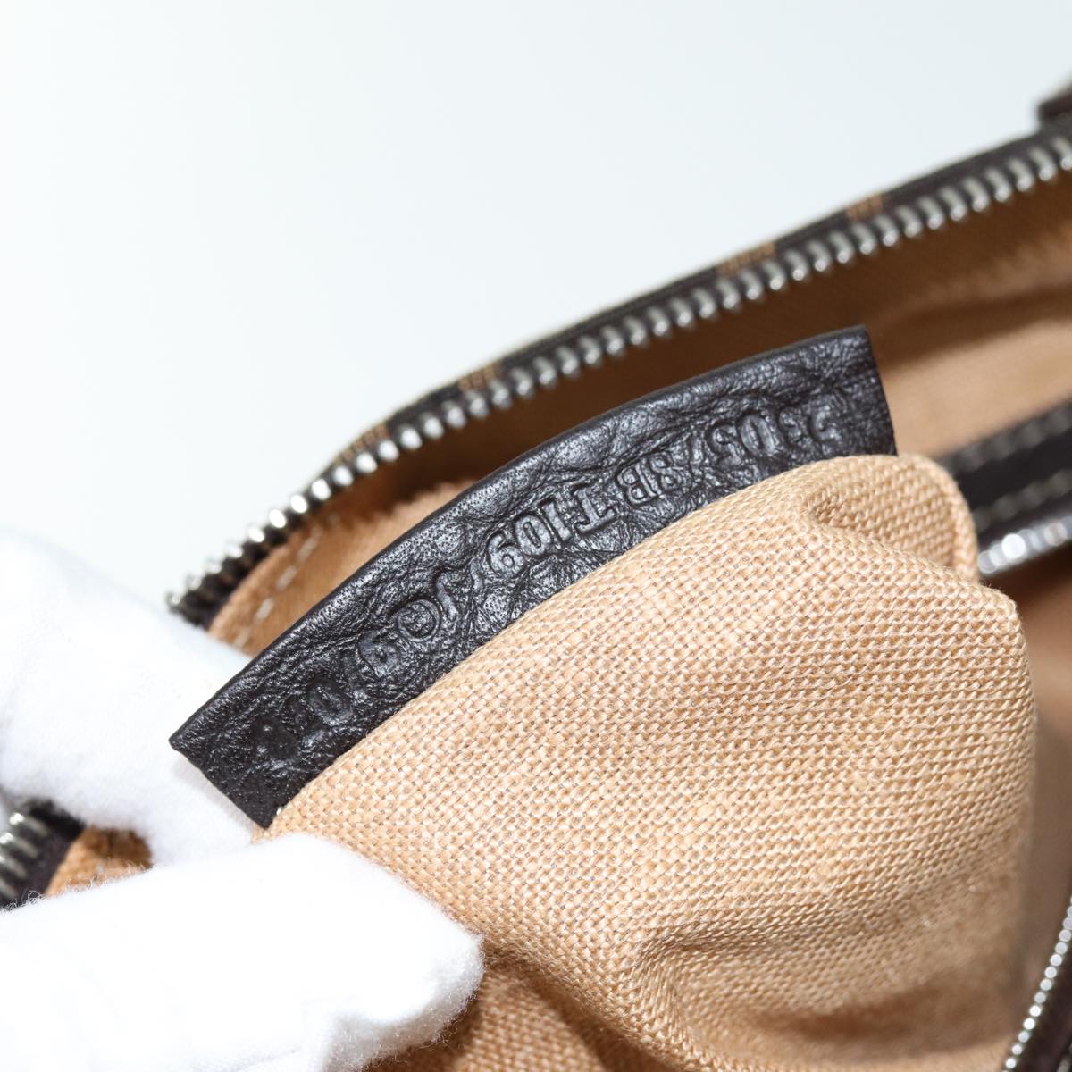 FENDI Zucca Canvas Shoulder Bag Black Brown am6285
