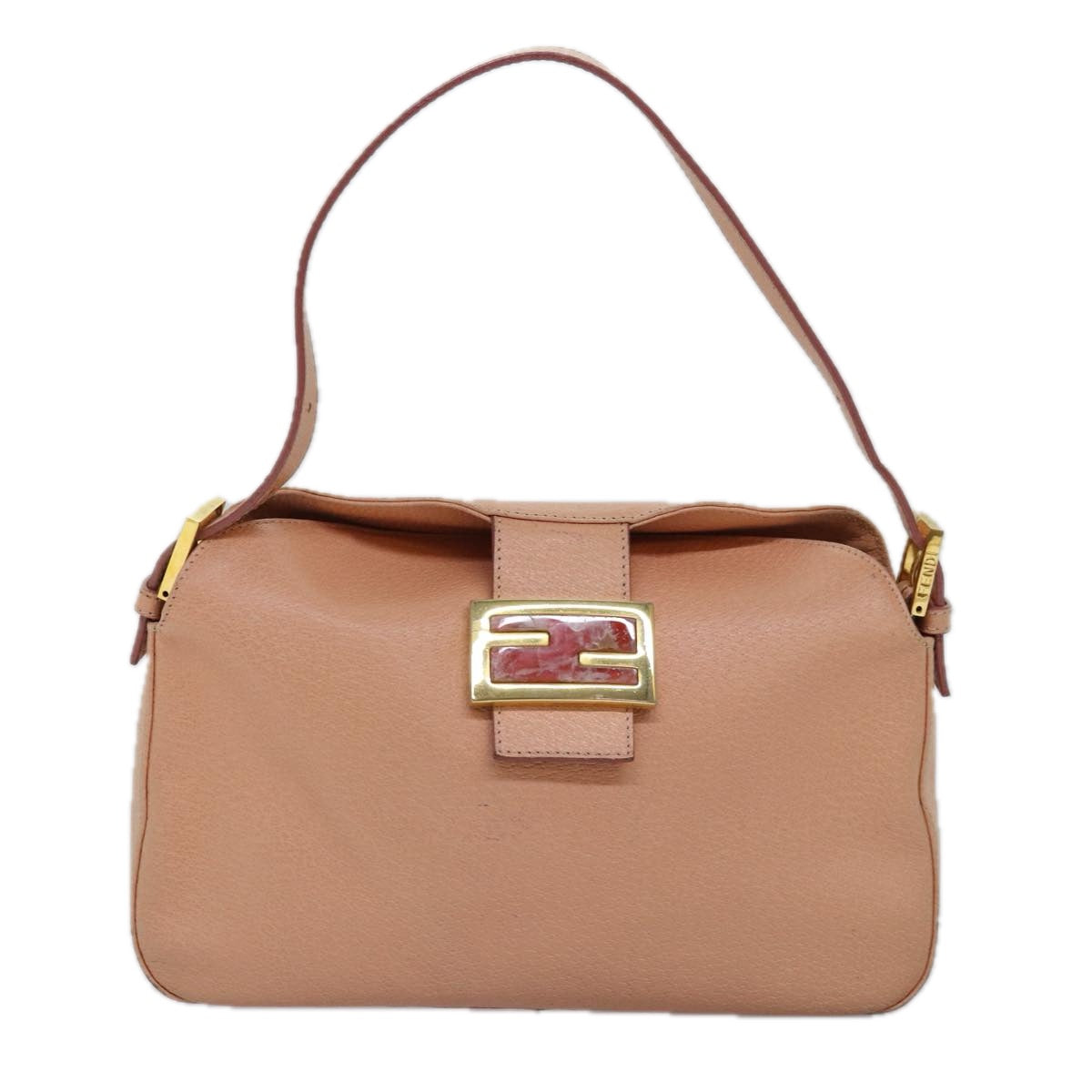 FENDI Mamma Baguette Shoulder Bag Leather Pink am6309