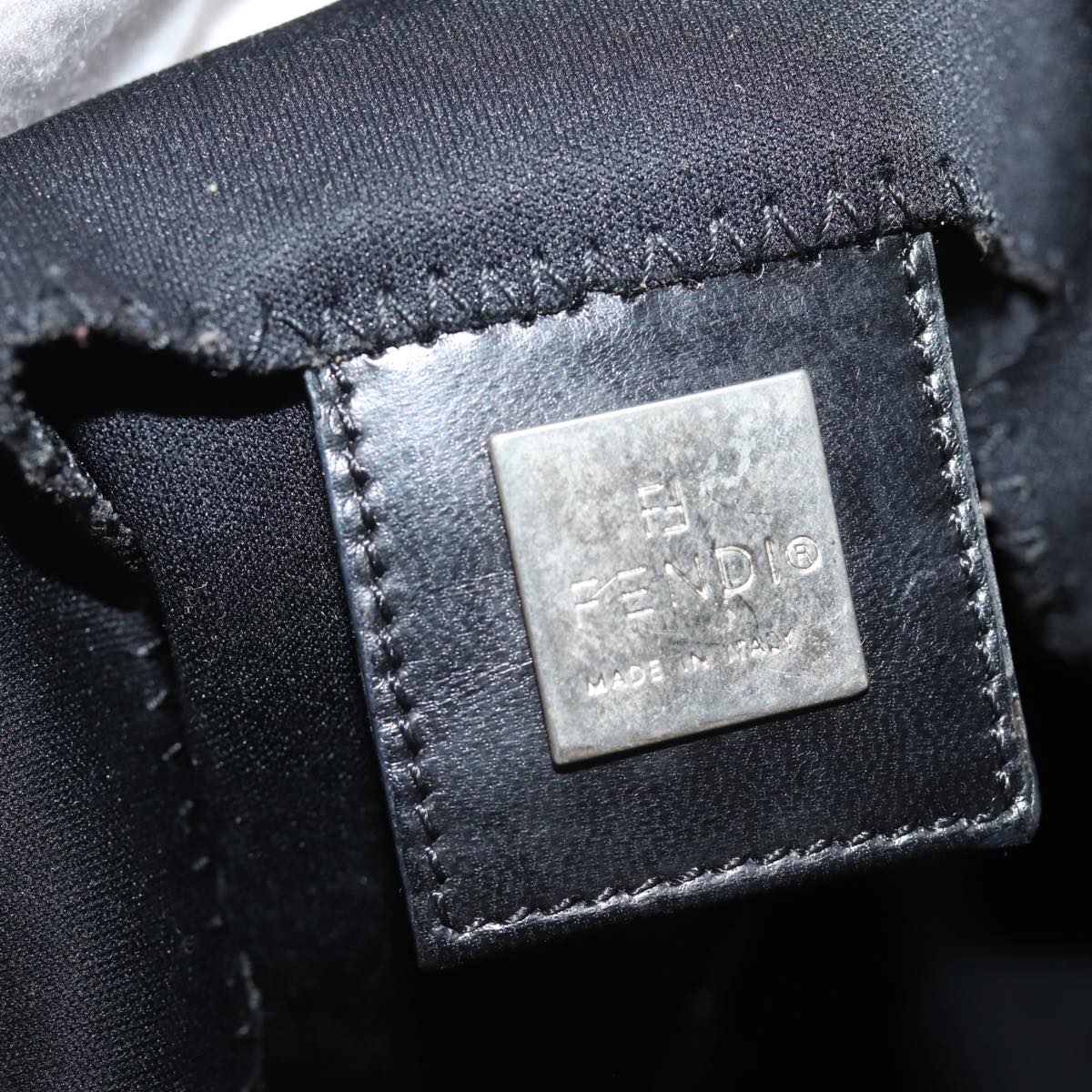 FENDI Mamma Baguette Shoulder Bag Nylon Black am6317
