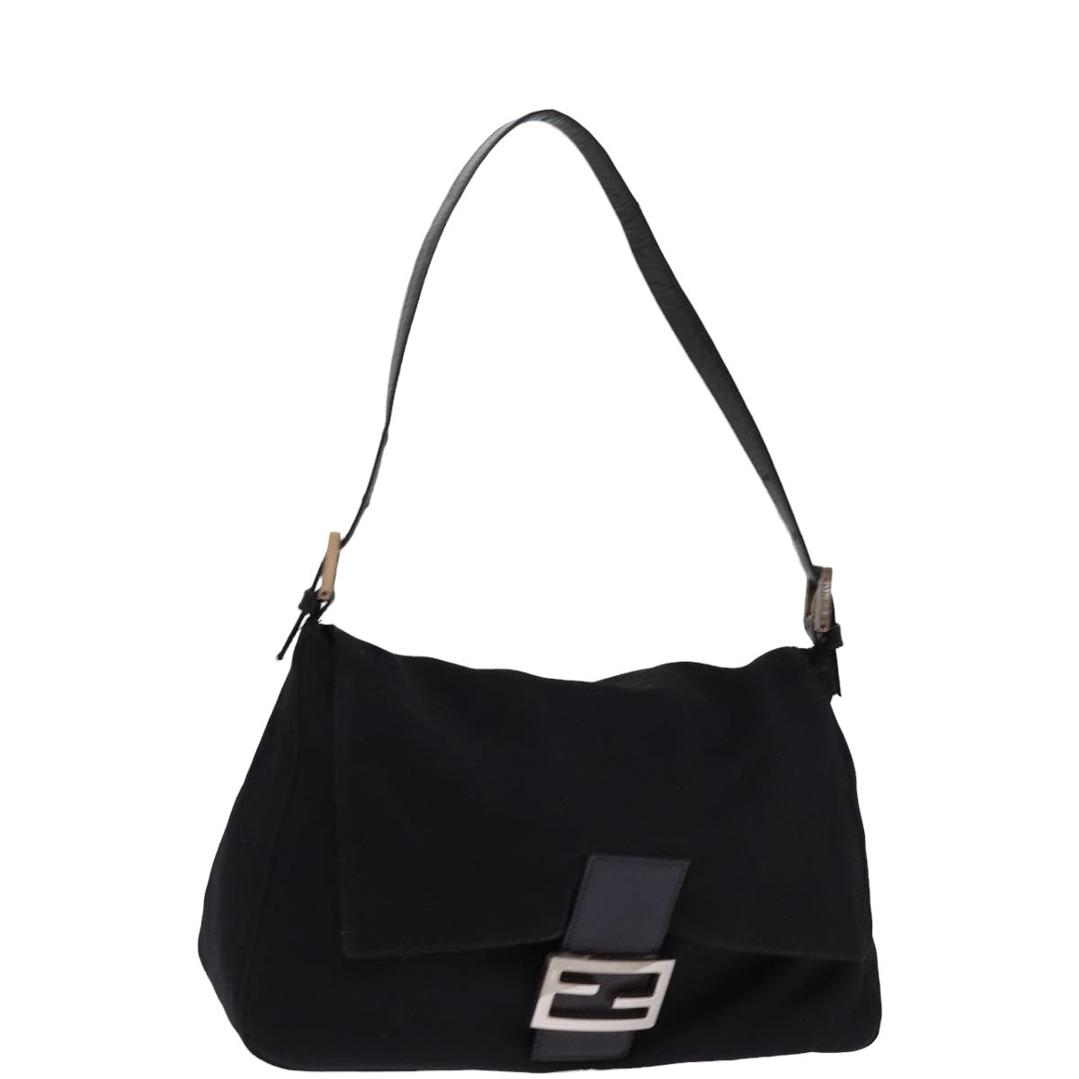 FENDI Mamma Baguette Shoulder Bag Nylon Black am6317