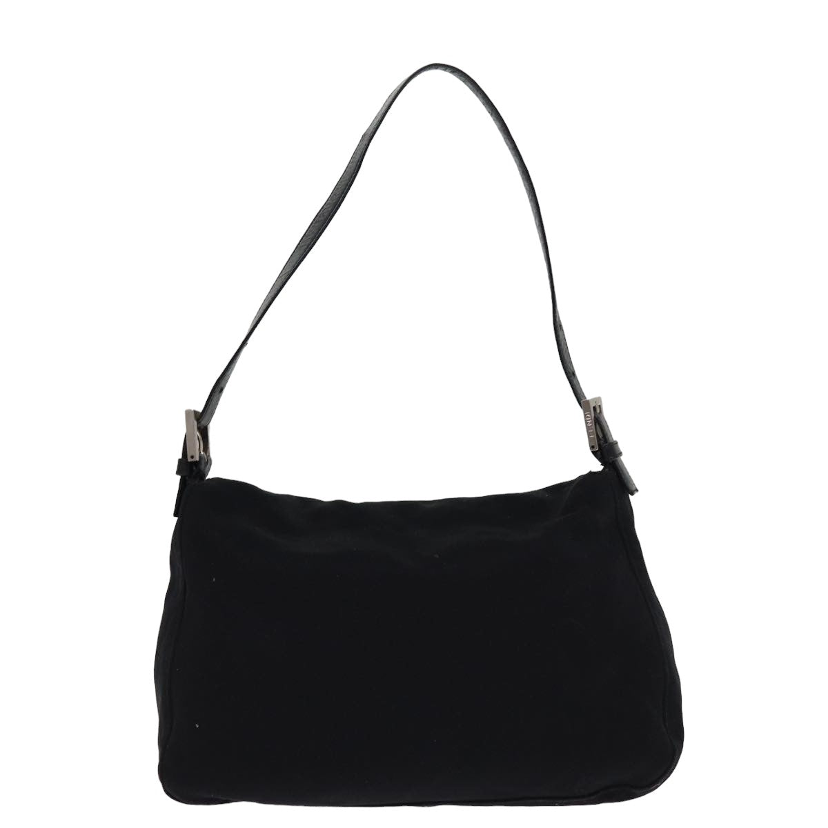 FENDI Mamma Baguette Shoulder Bag Nylon Black am6317