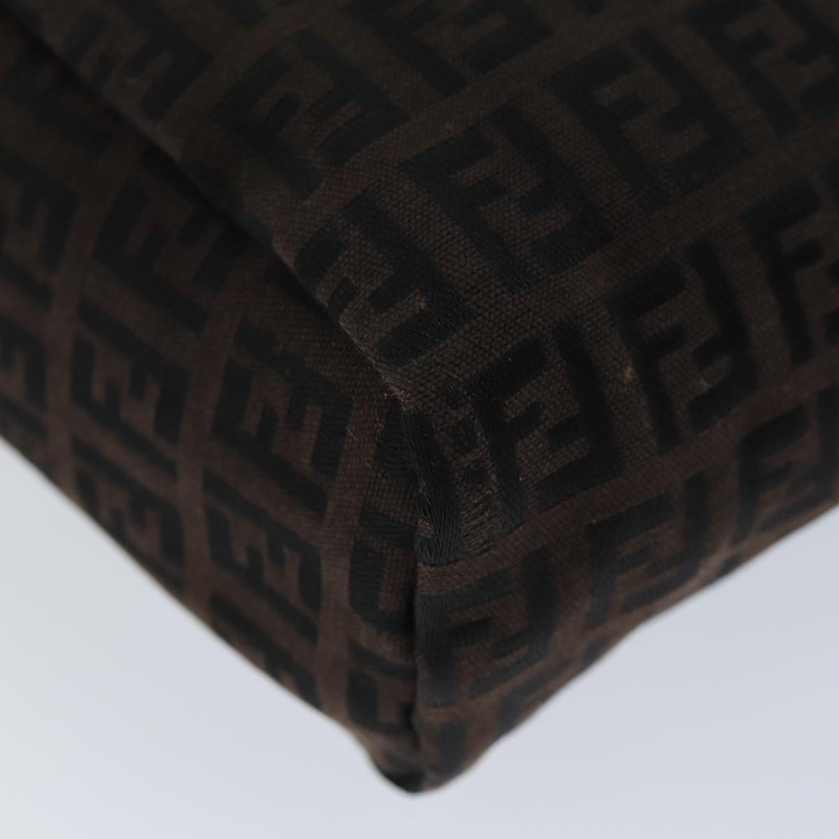 FENDI Zucchino Canvas Hand Bag Brown am6419