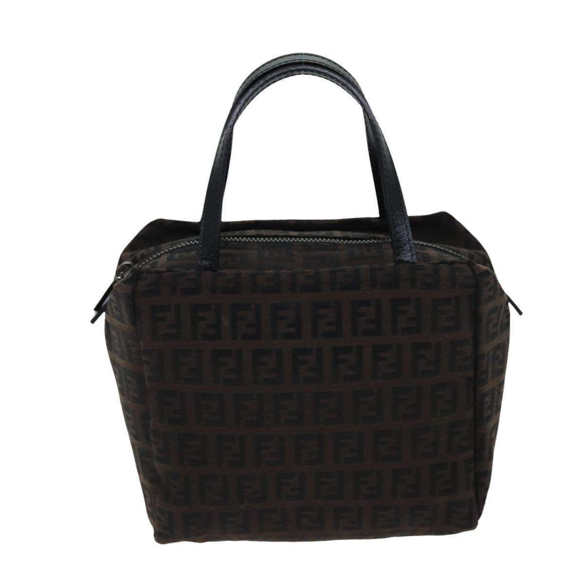 FENDI Zucchino Canvas Hand Bag Brown am6419