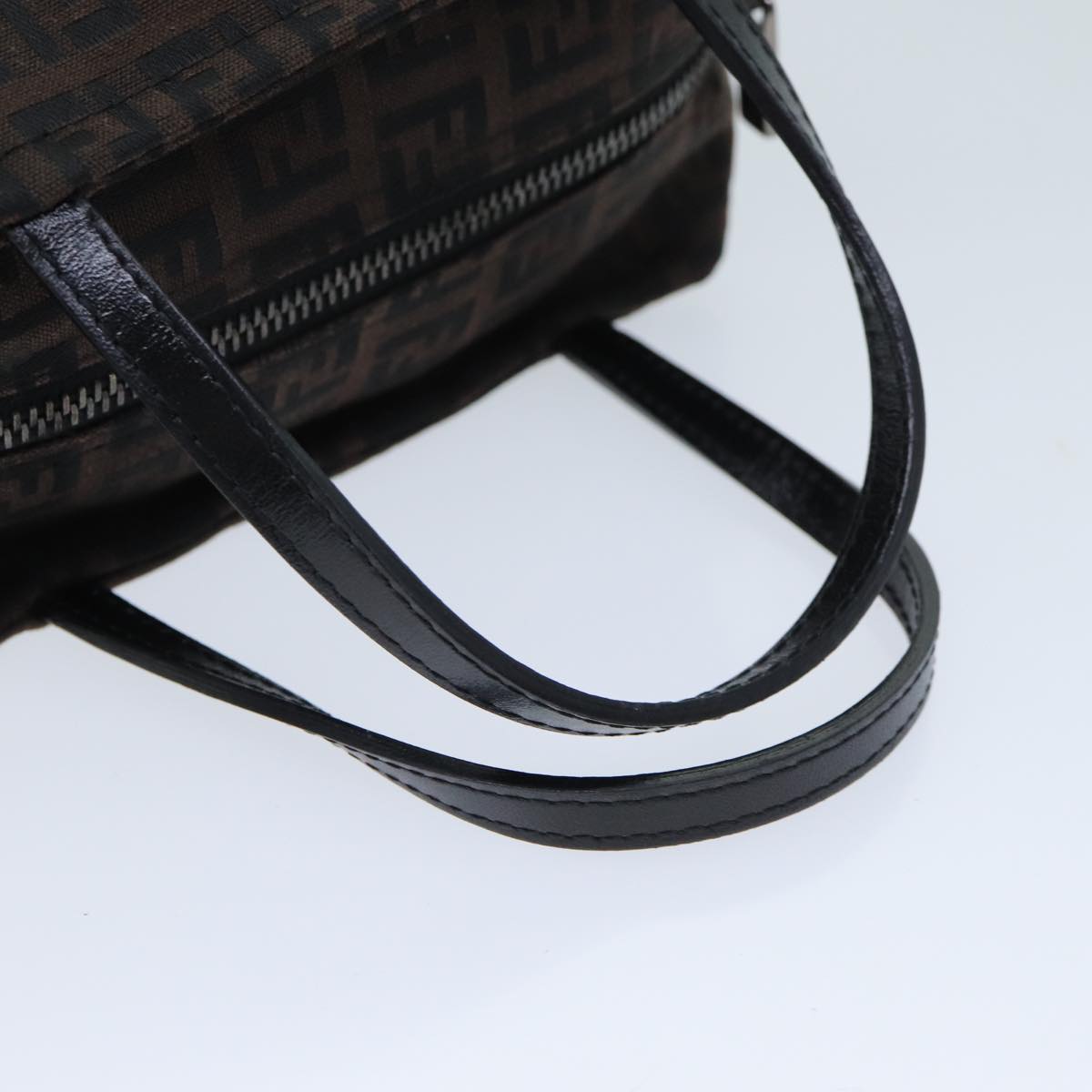 FENDI Zucchino Canvas Hand Bag Brown am6419