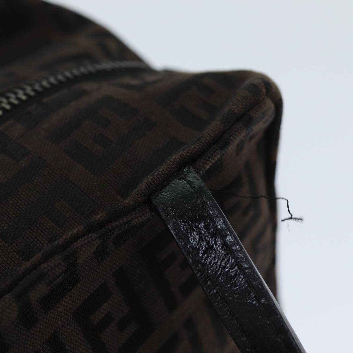 FENDI Zucchino Canvas Hand Bag Brown am6419