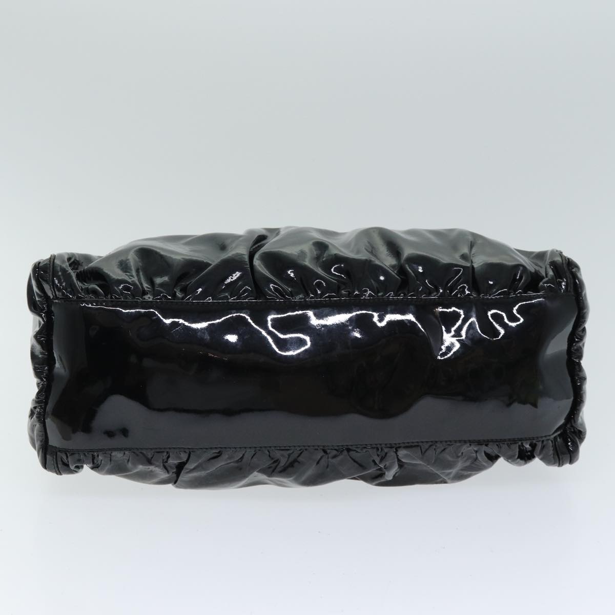 GUCCI Abbey Hand Bag Enamel Black 189833 am6439