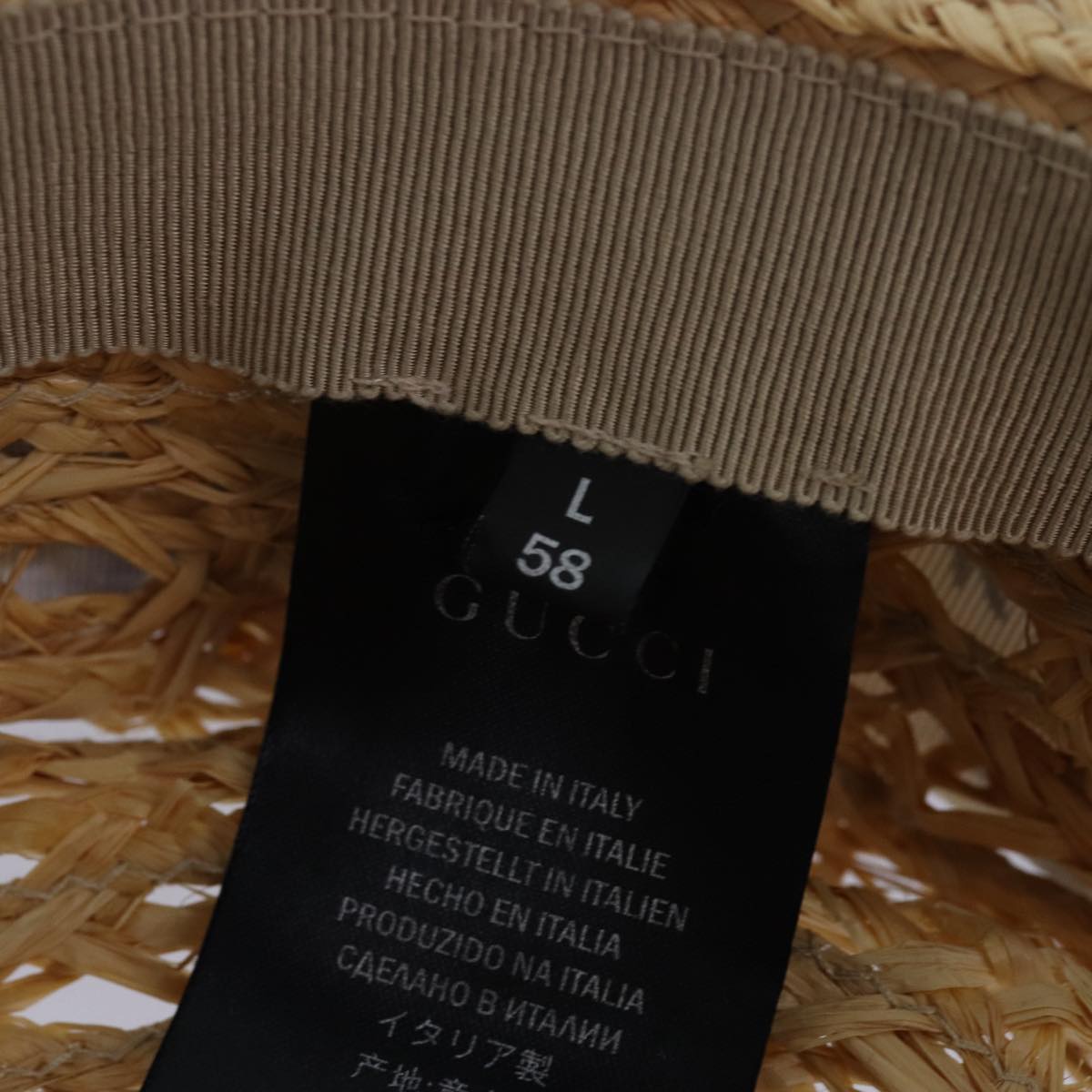 GUCCI Hat straw L size Beige am6467