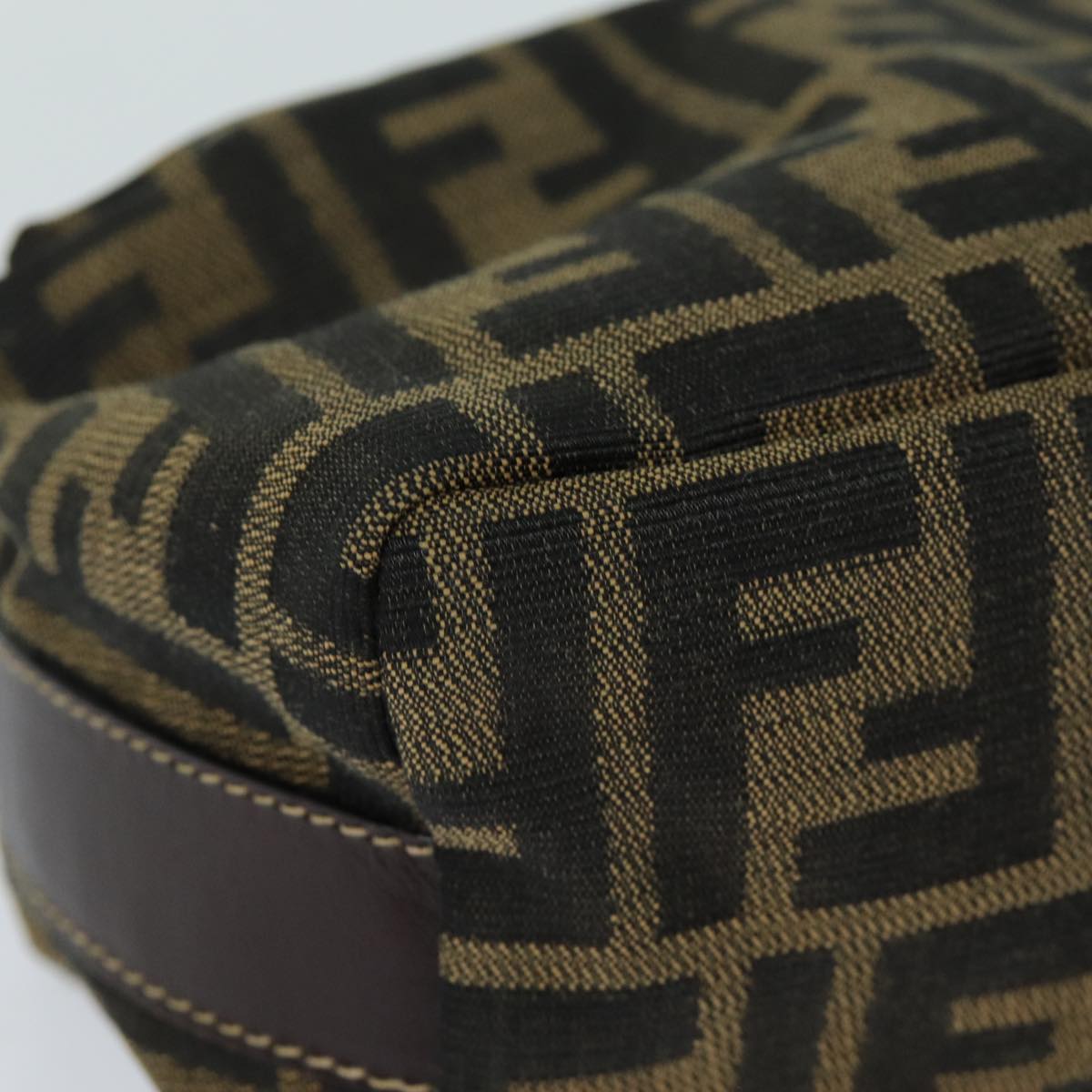 FENDI Zucca Canvas Mini Hand Bag Brown Black am6470