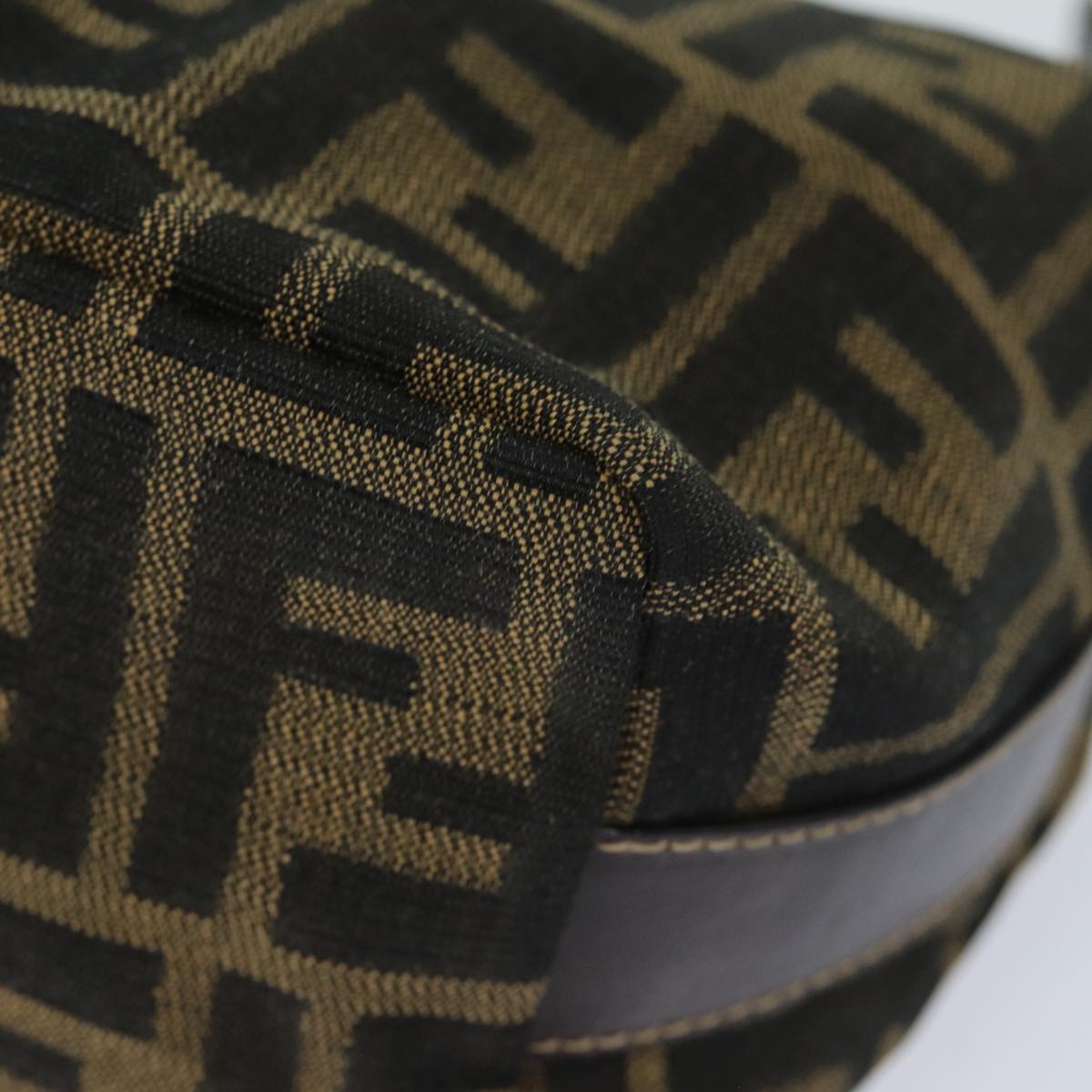 FENDI Zucca Canvas Mini Hand Bag Brown Black am6470