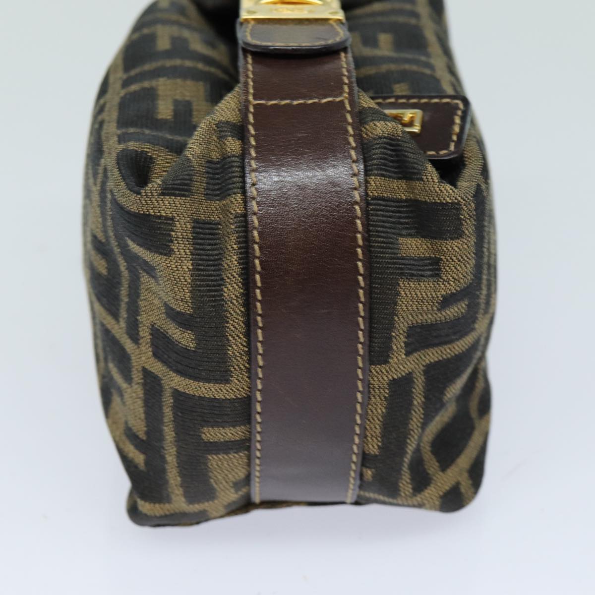 FENDI Zucca Canvas Mini Hand Bag Brown Black am6470