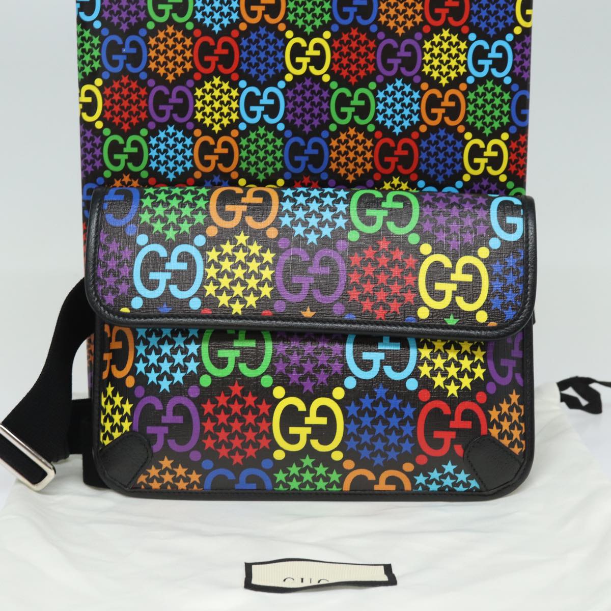 GUCCI GG Psychedelic Body Bag PVC Leather Multicolor 598113 am6503A