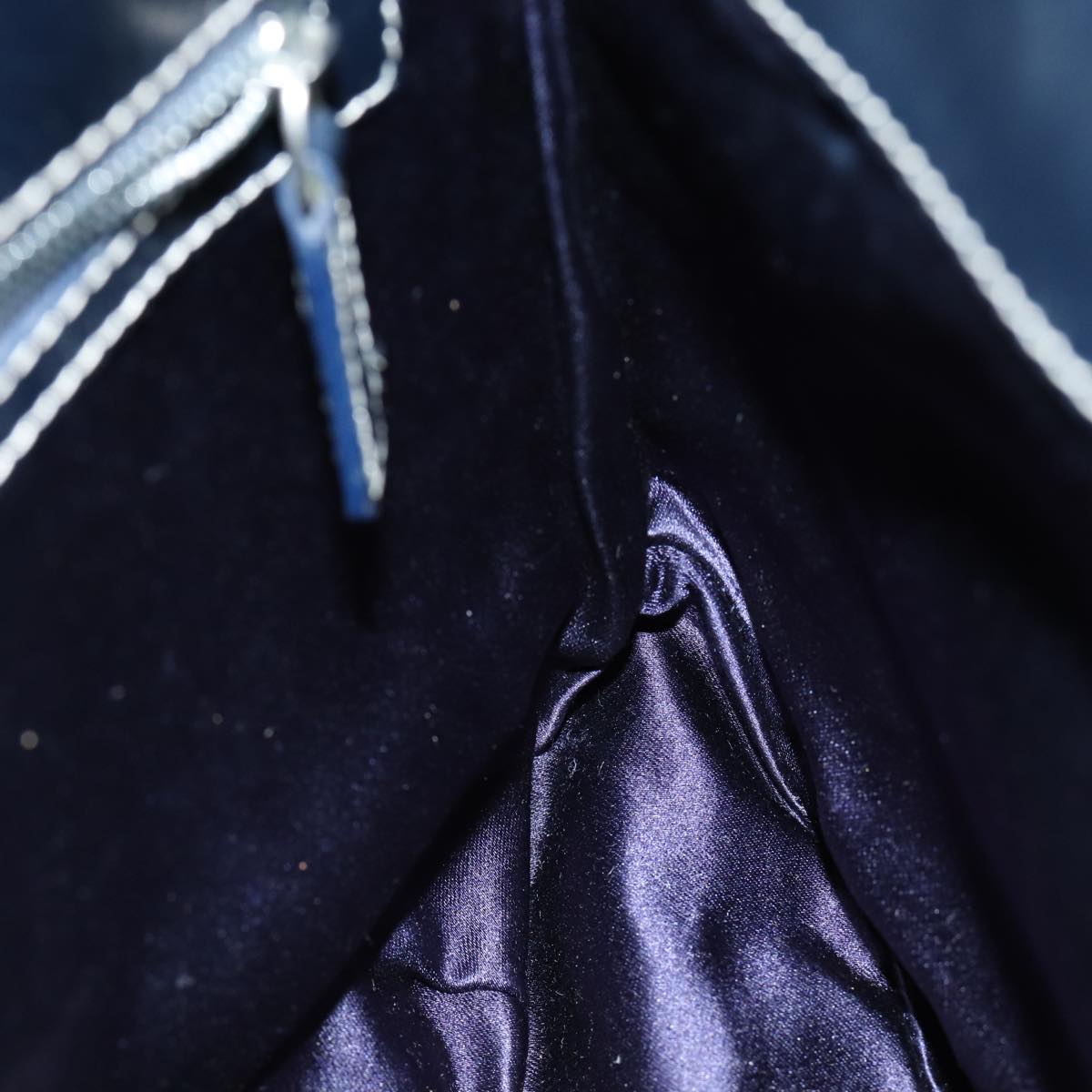 FENDI Zucchino Canvas Hand Bag Navy am6542